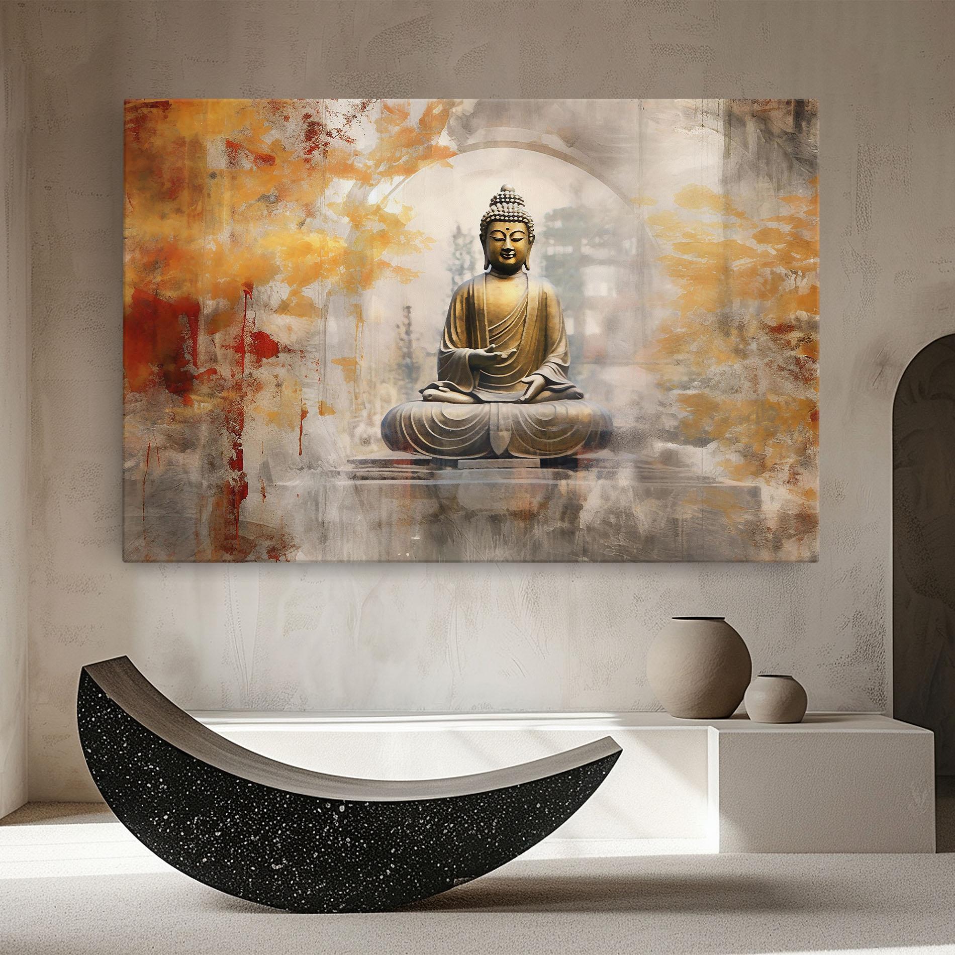 Leinwandbild Grey Gold Buddha mockup 8