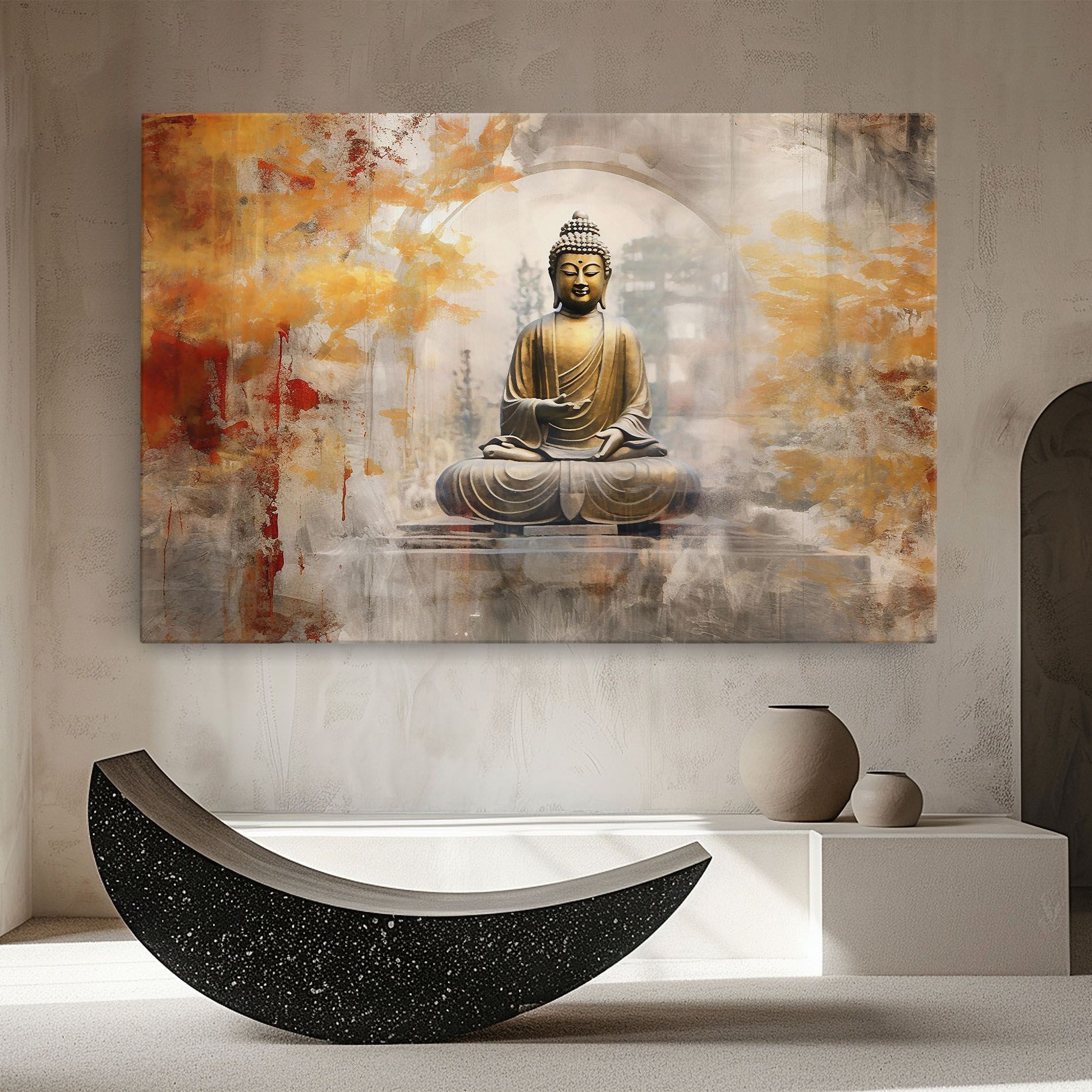 Grey Gold Buddha mockup 8