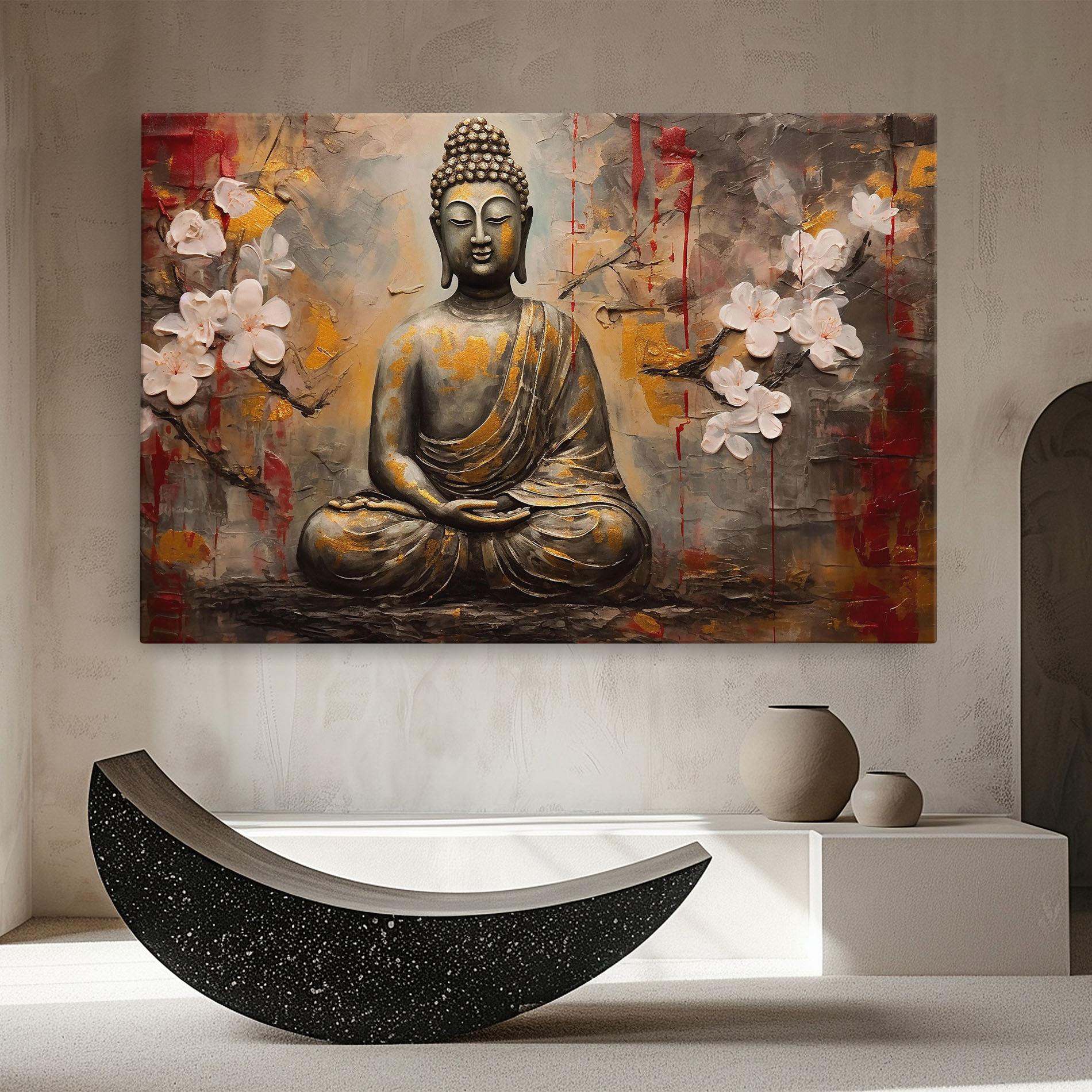 Leinwandbild White Red Buddha mockup 8