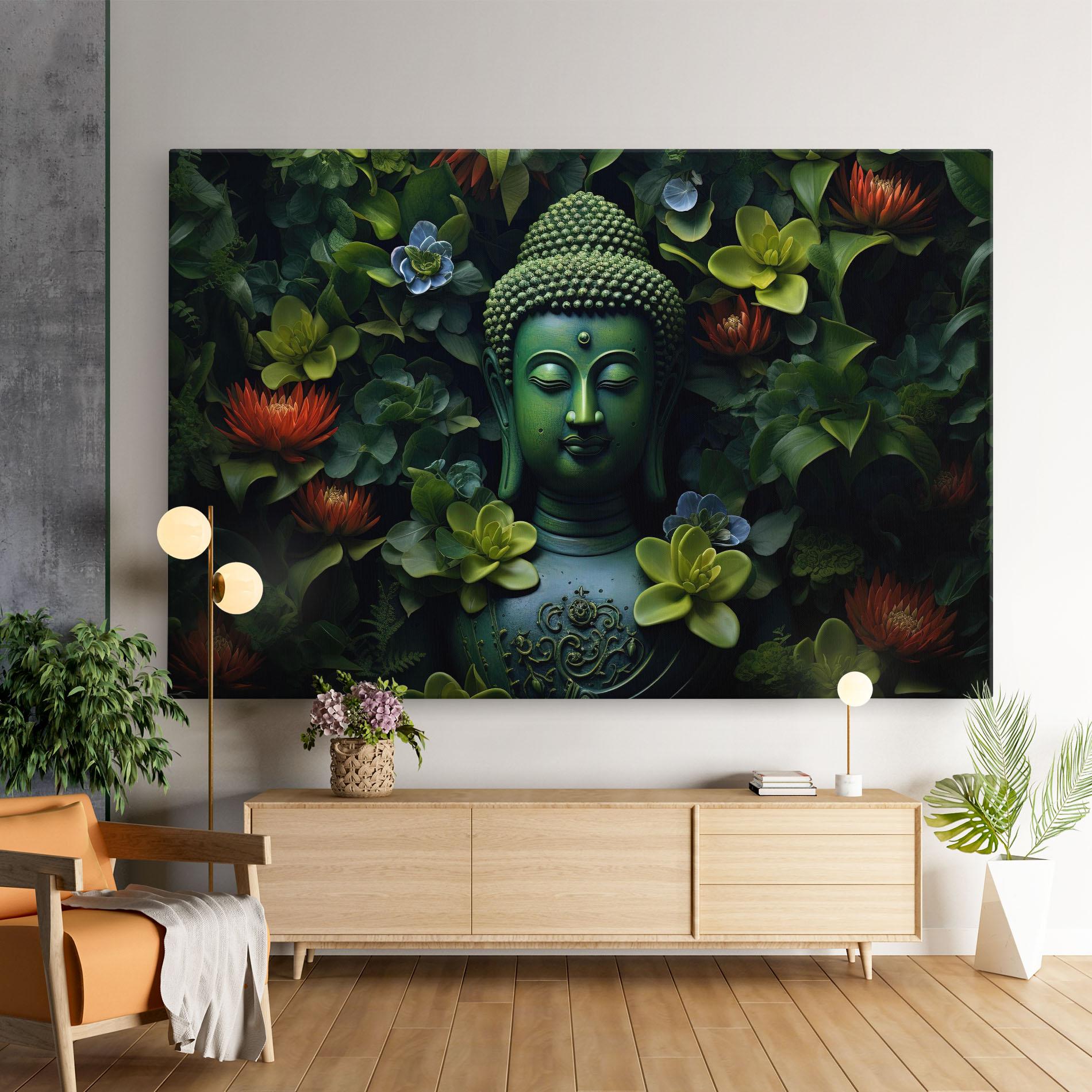 Leinwandbild Blue Light Buddha mockup 9