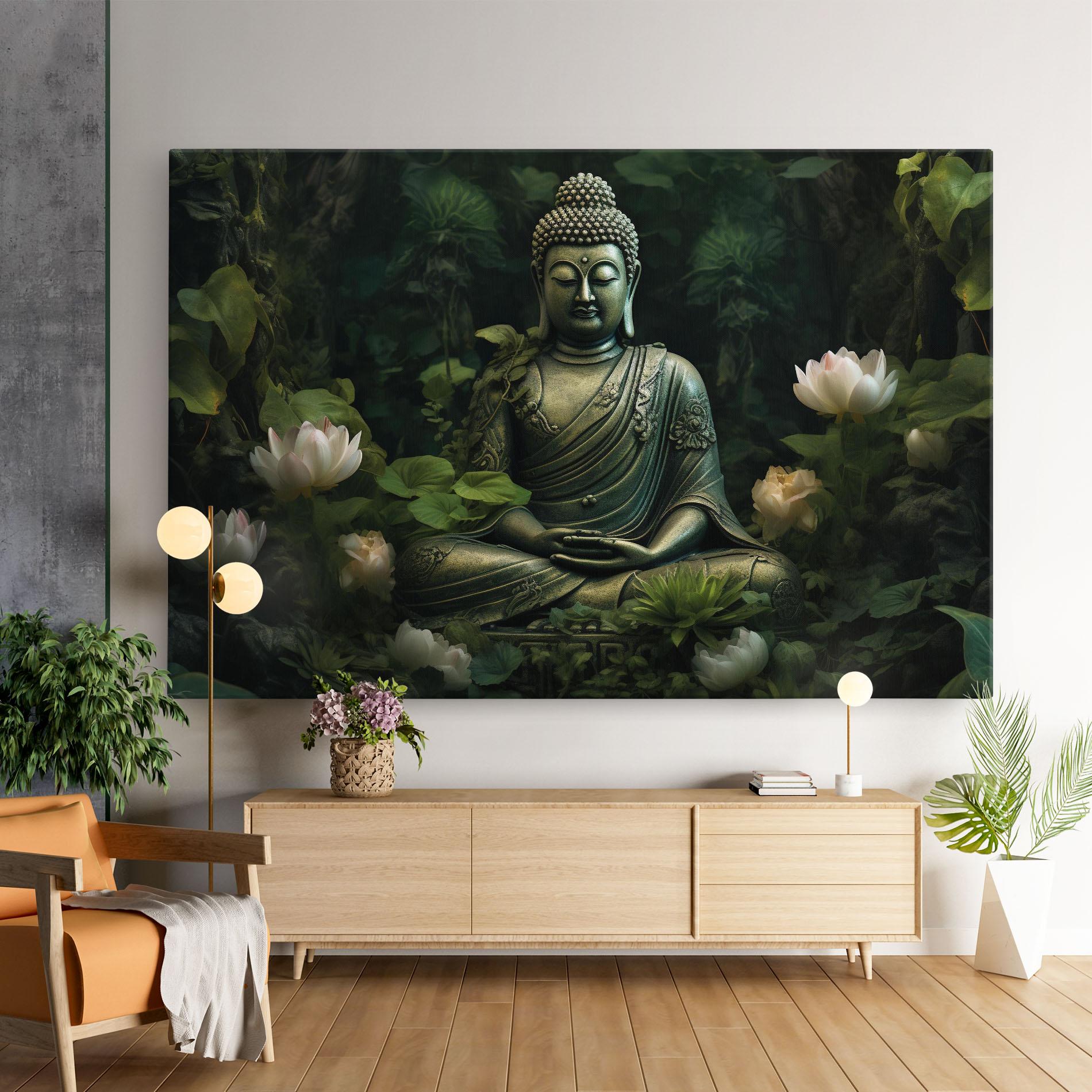 Leinwandbild Buddha Lotus Flower mockup 9