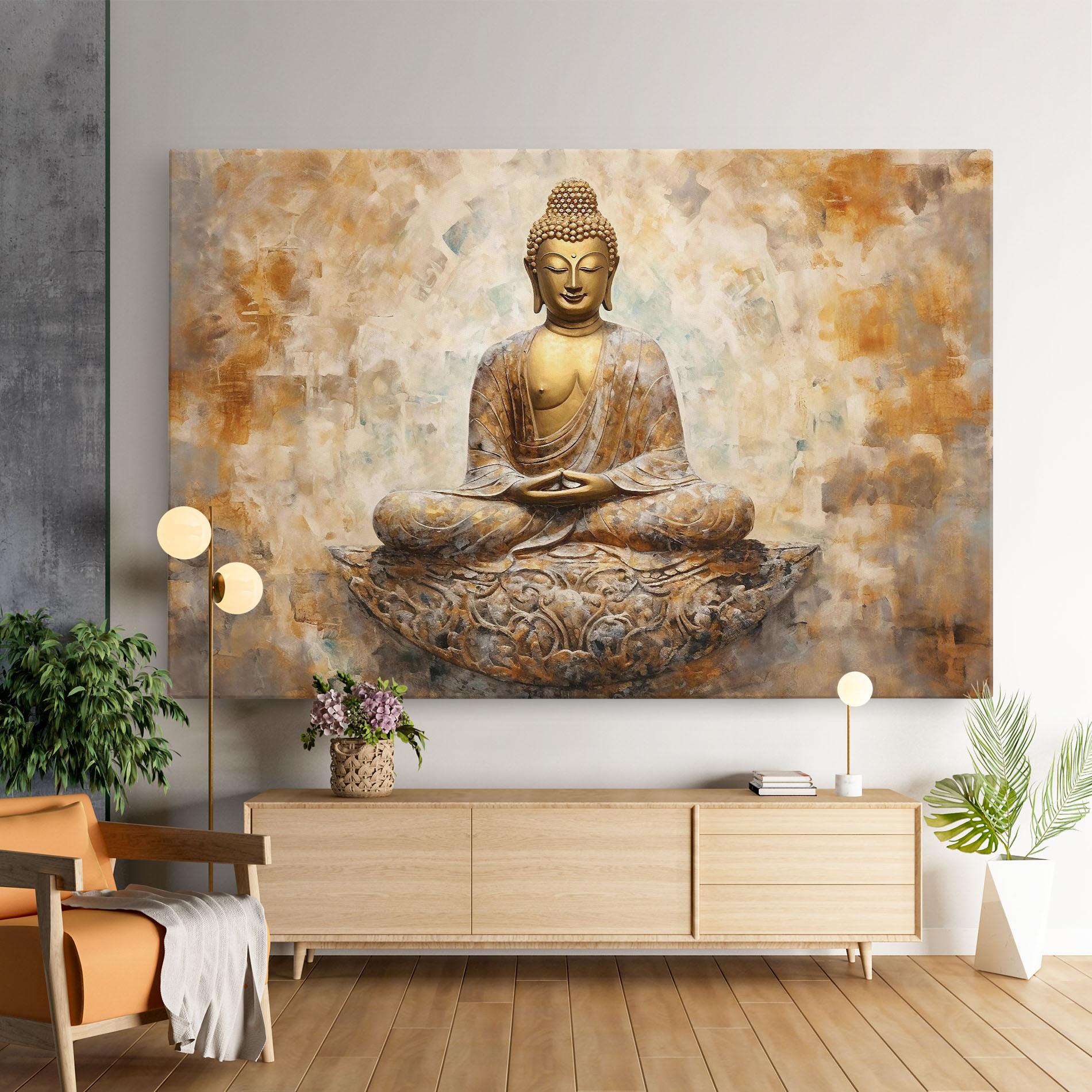 Leinwandbild Cream Buddha Art mockup 9