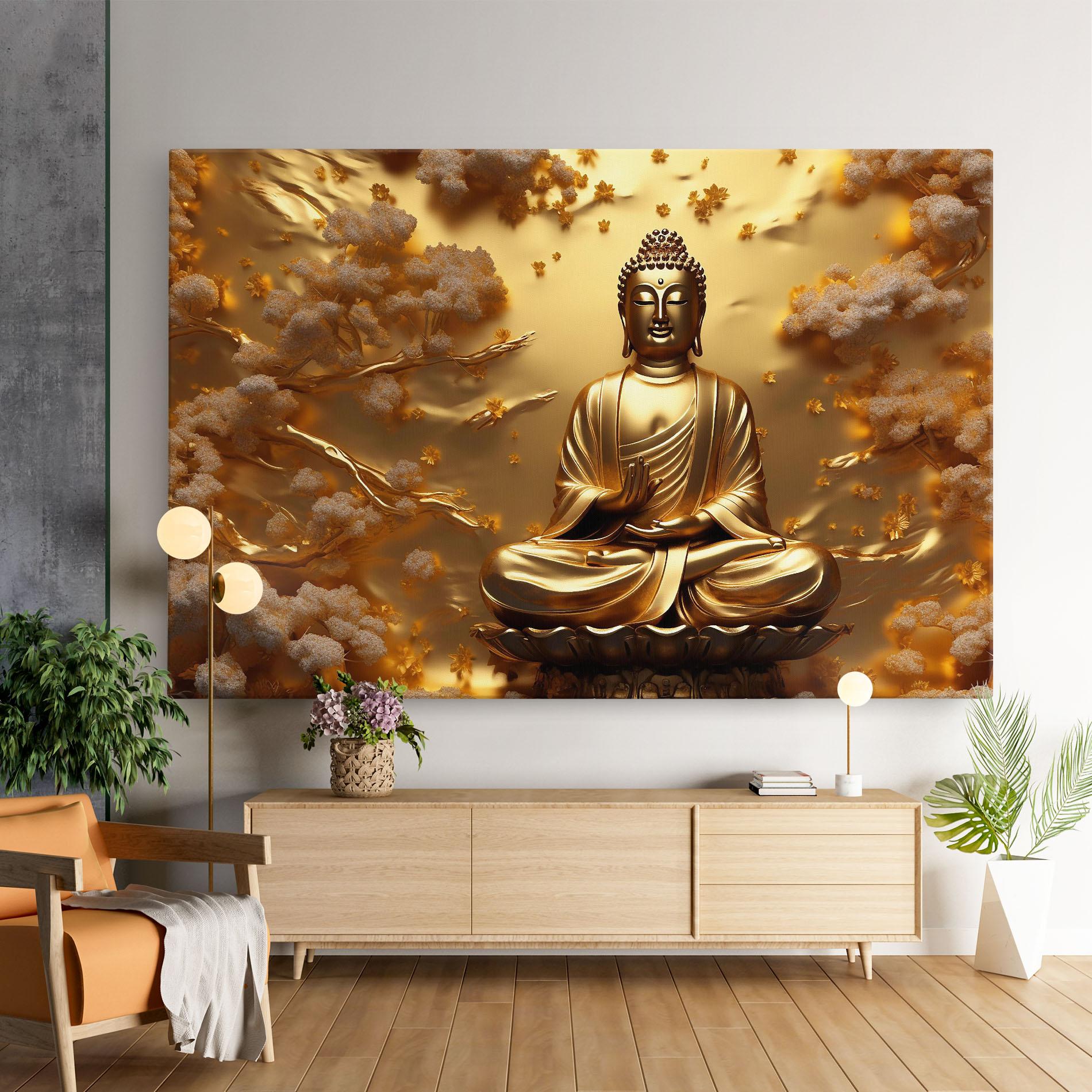Leinwandbild Strong Gold Buddha mockup 9