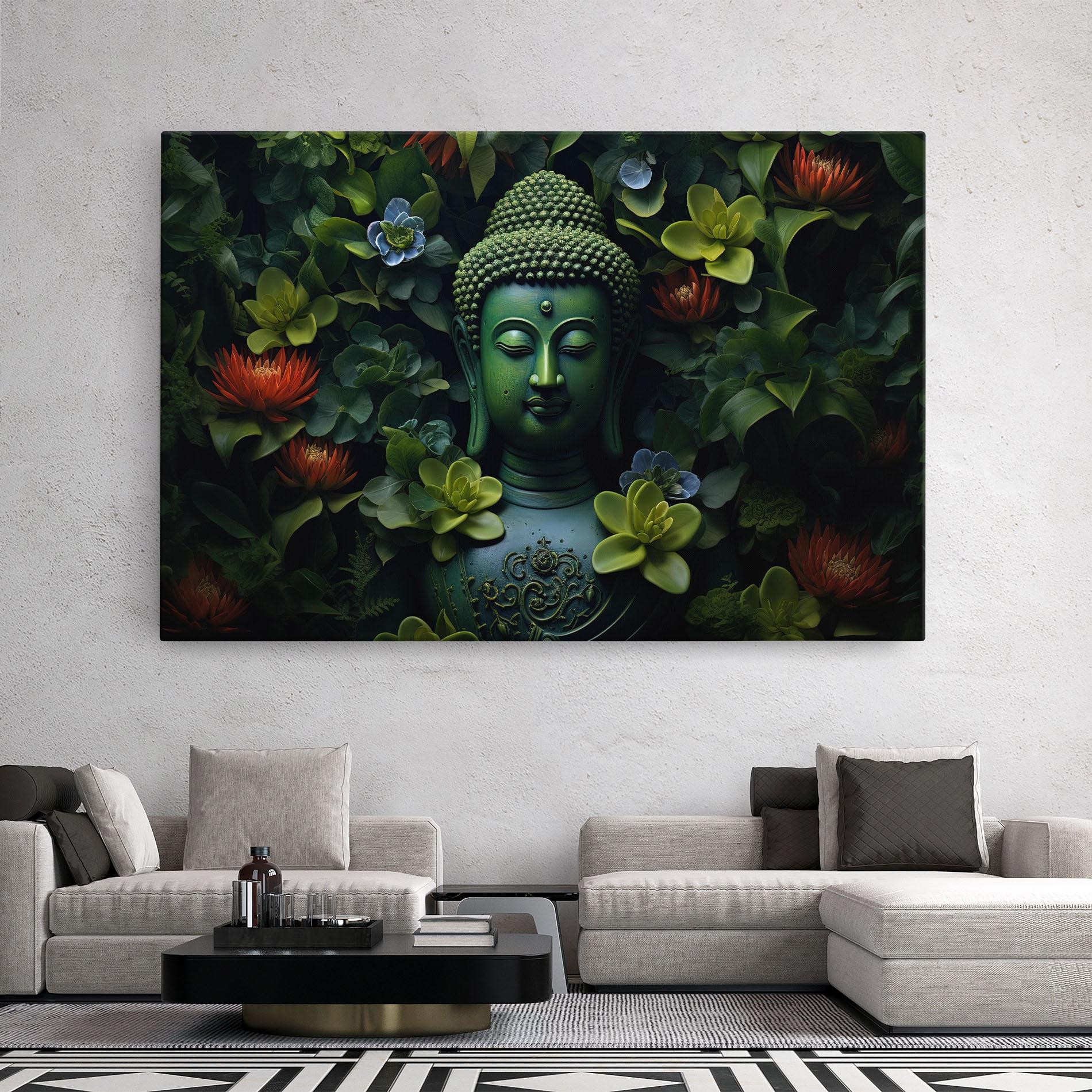 Leinwandbild Blue Light Buddha mockup 2