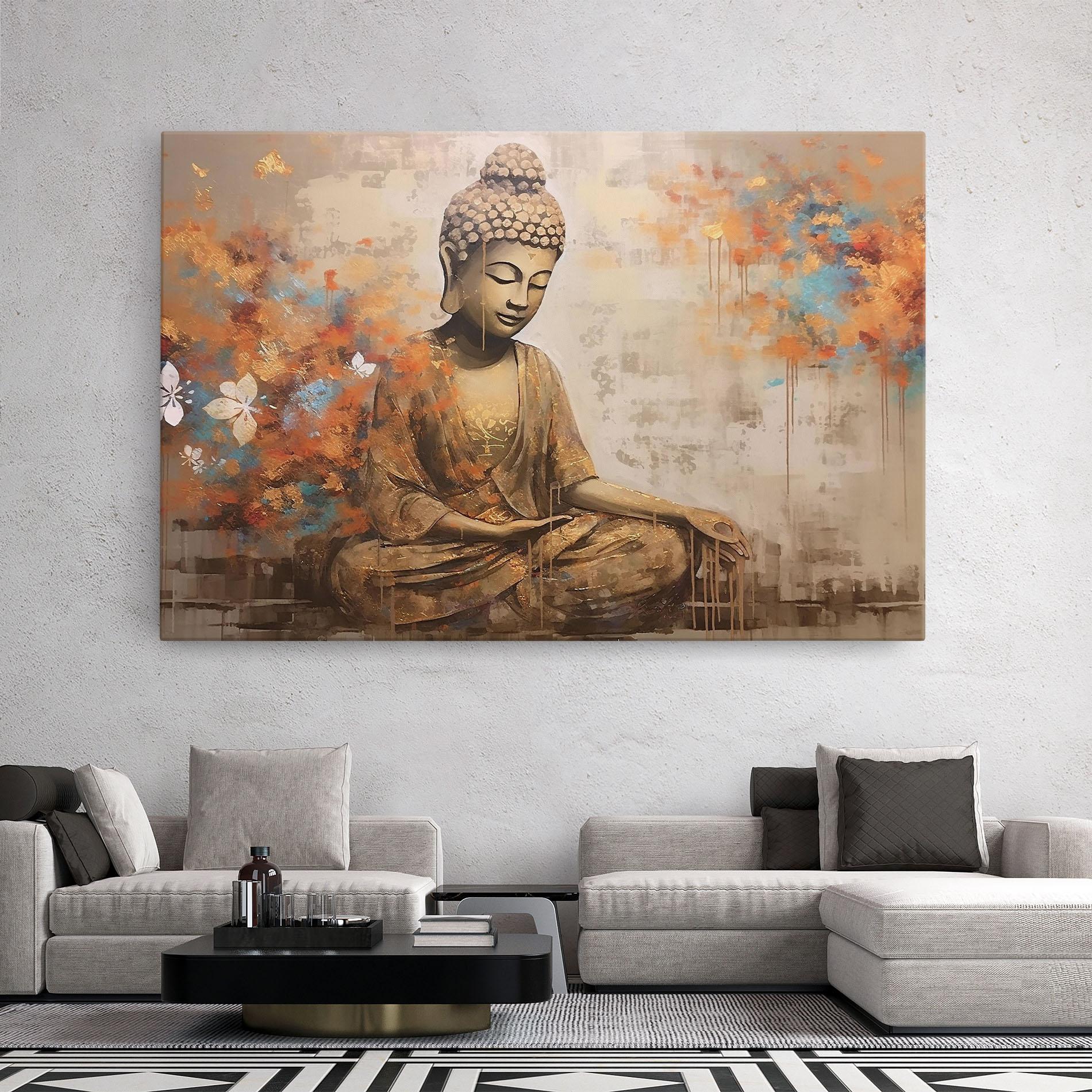 Leinwandbild Buddha Cream Blue mockup 2