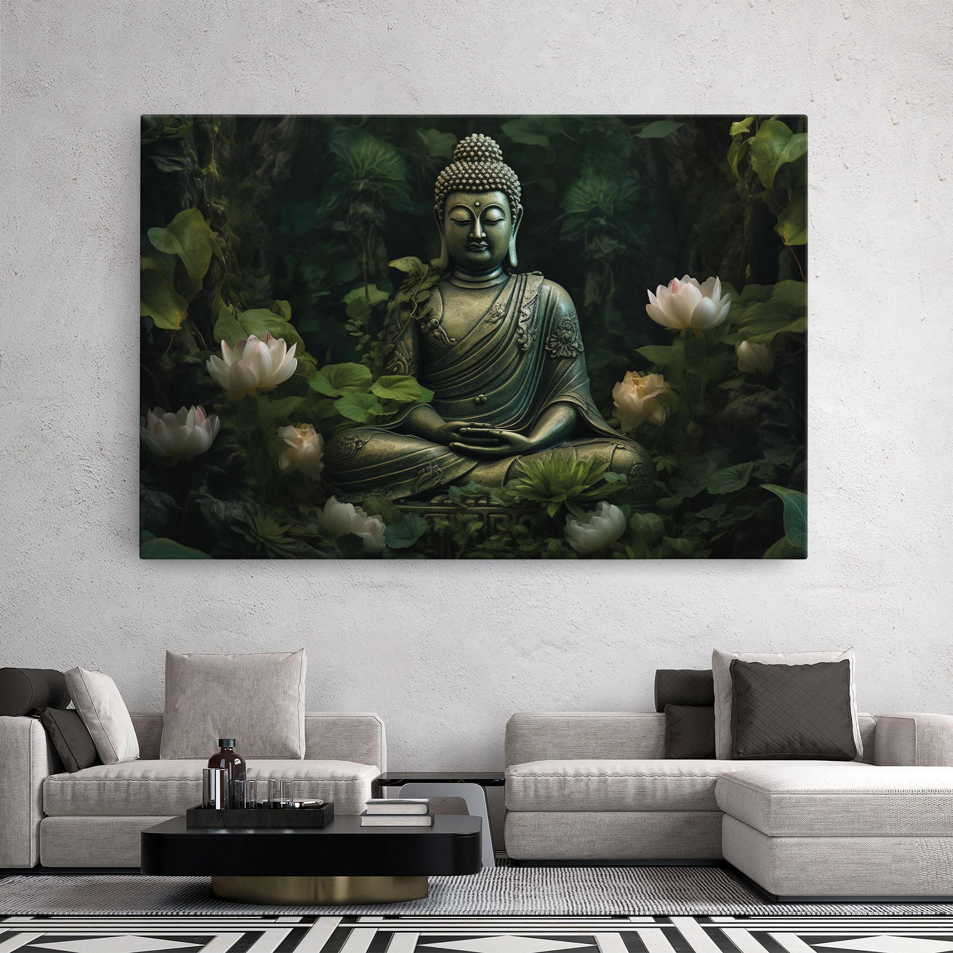 Leinwandbild Buddha Lotus Flower mockup 2