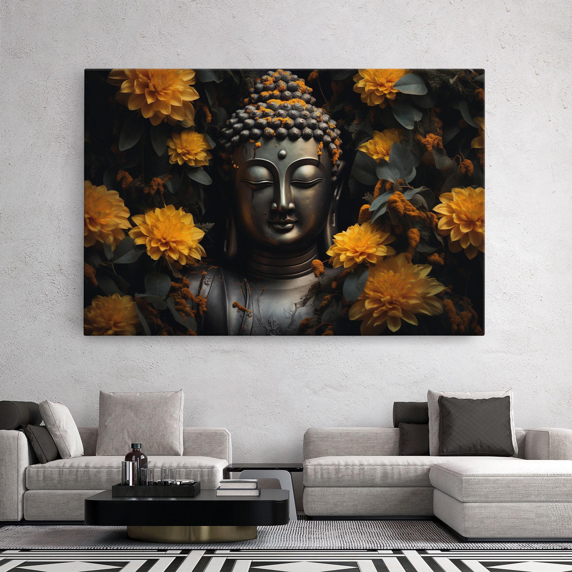 Leinwandbild Buddha Peace Statue mockup 2