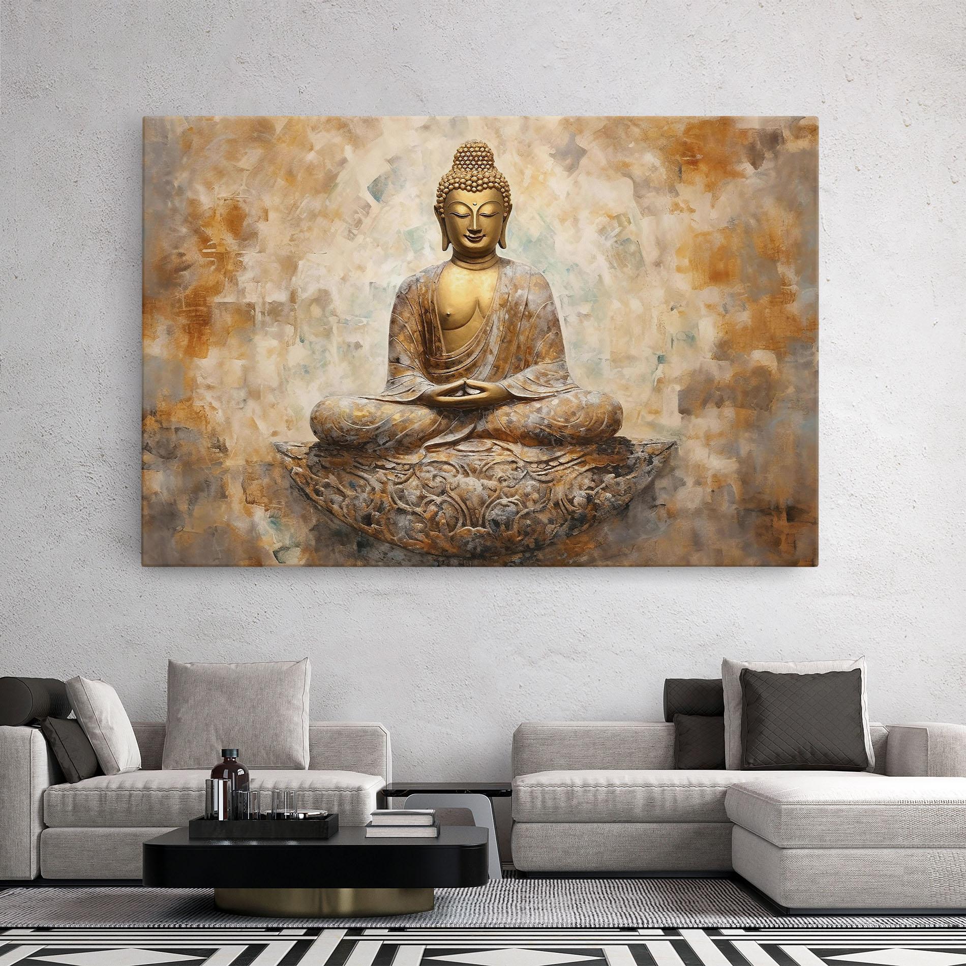 Leinwandbild Cream Buddha Art mockup 2