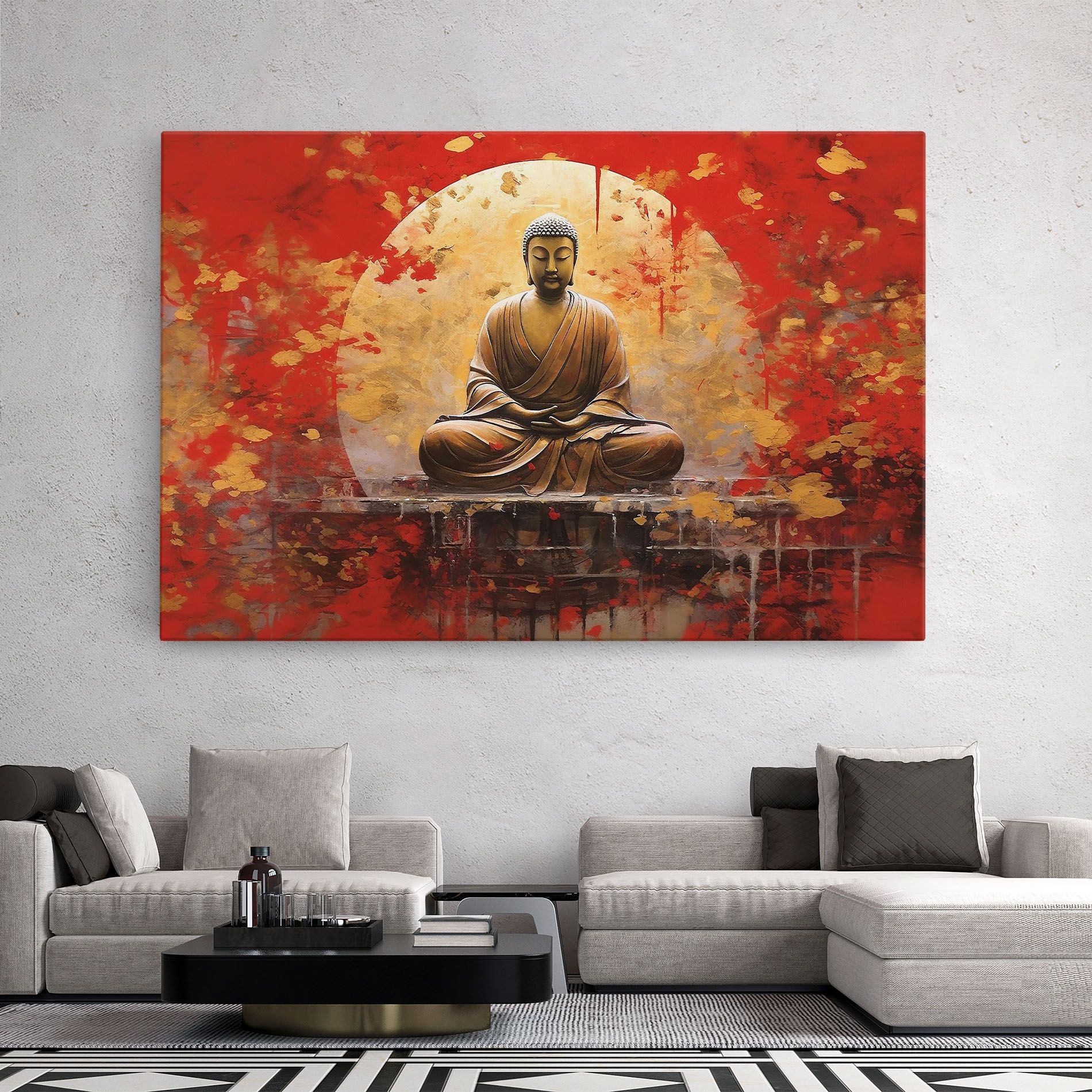 Gold Circle Buddha mockup 2