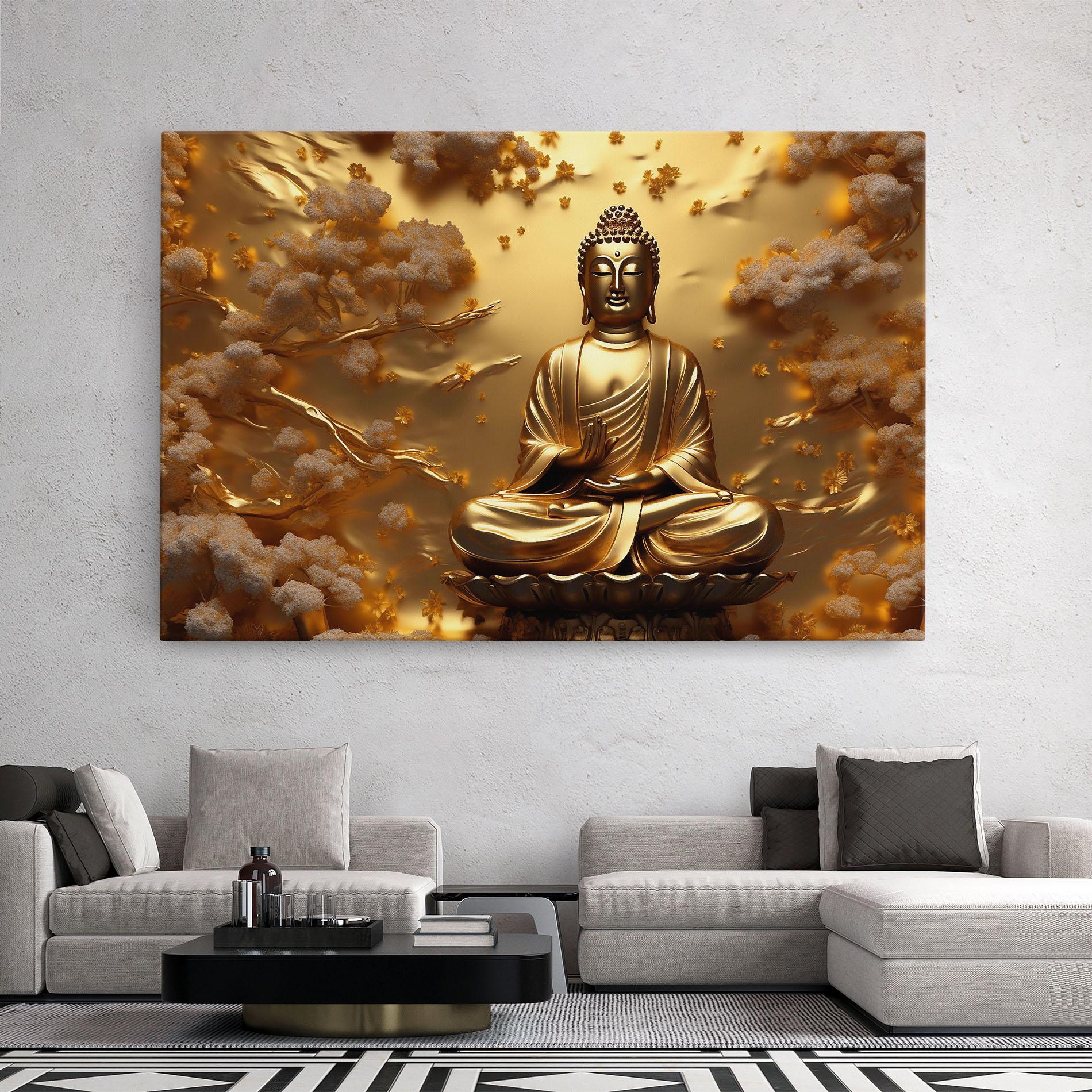 Leinwandbild Strong Gold Buddha mockup 2