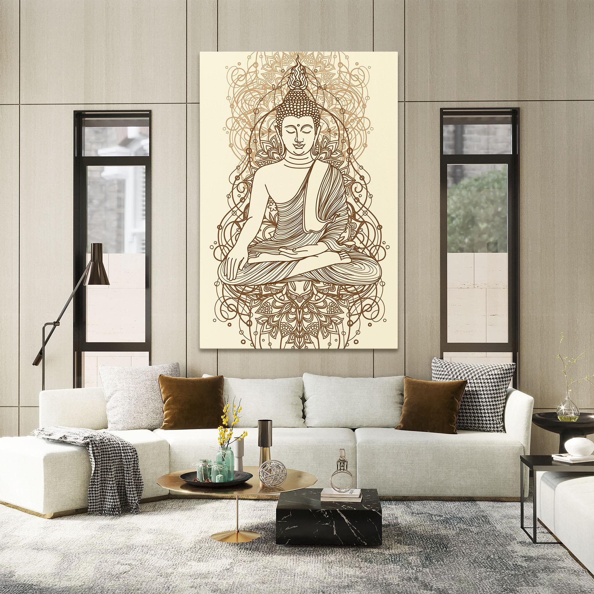 Leinwandbild Brown Line Buddha mockup 2