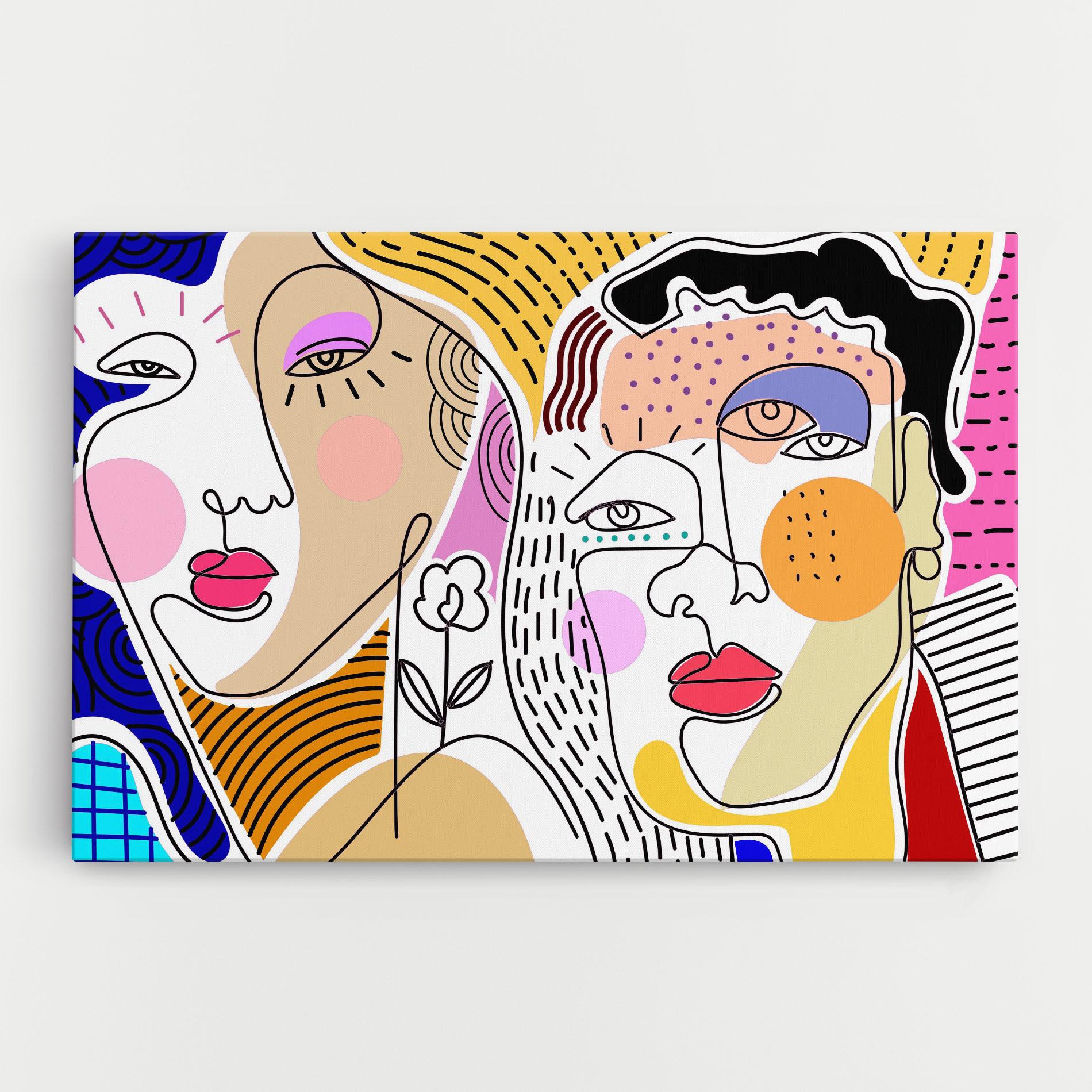 Leinwandbild Abstract Eye Face mockup 0