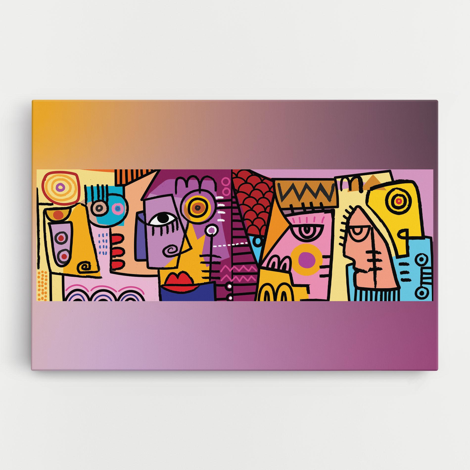 Leinwandbild Face Group Purple mockup 0