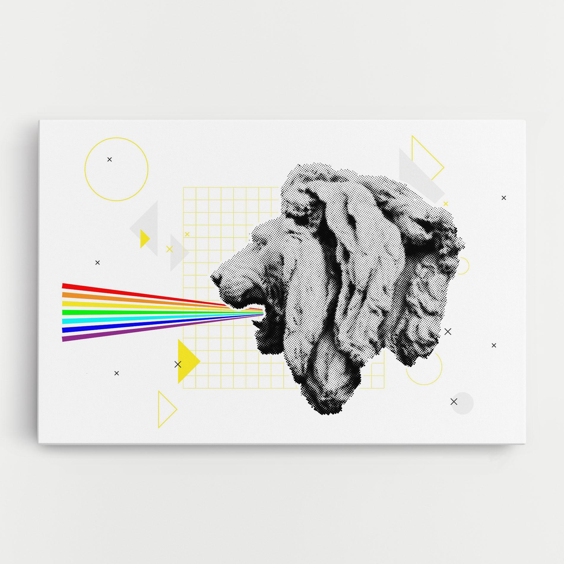 Leinwandbild Lion Collage mockup 0