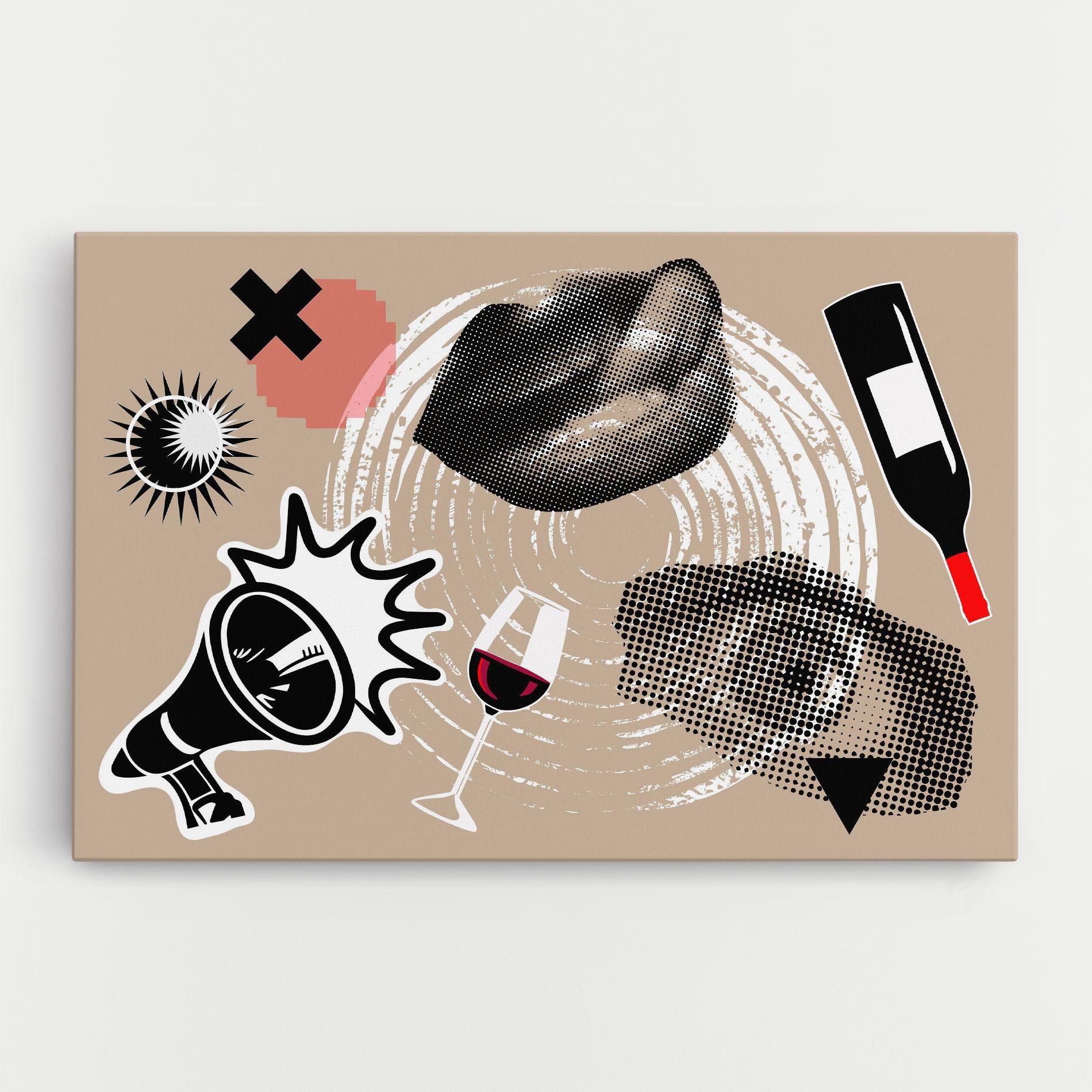 Leinwandbild Lips Mouth Collage mockup 0