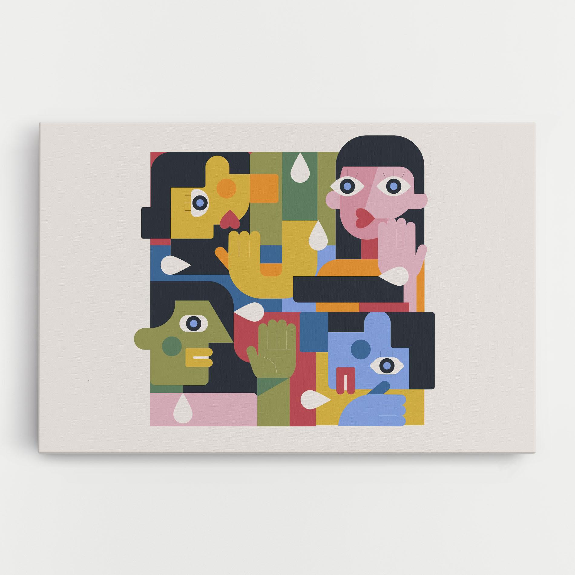 Leinwandbild Minimal People Collage mockup 0