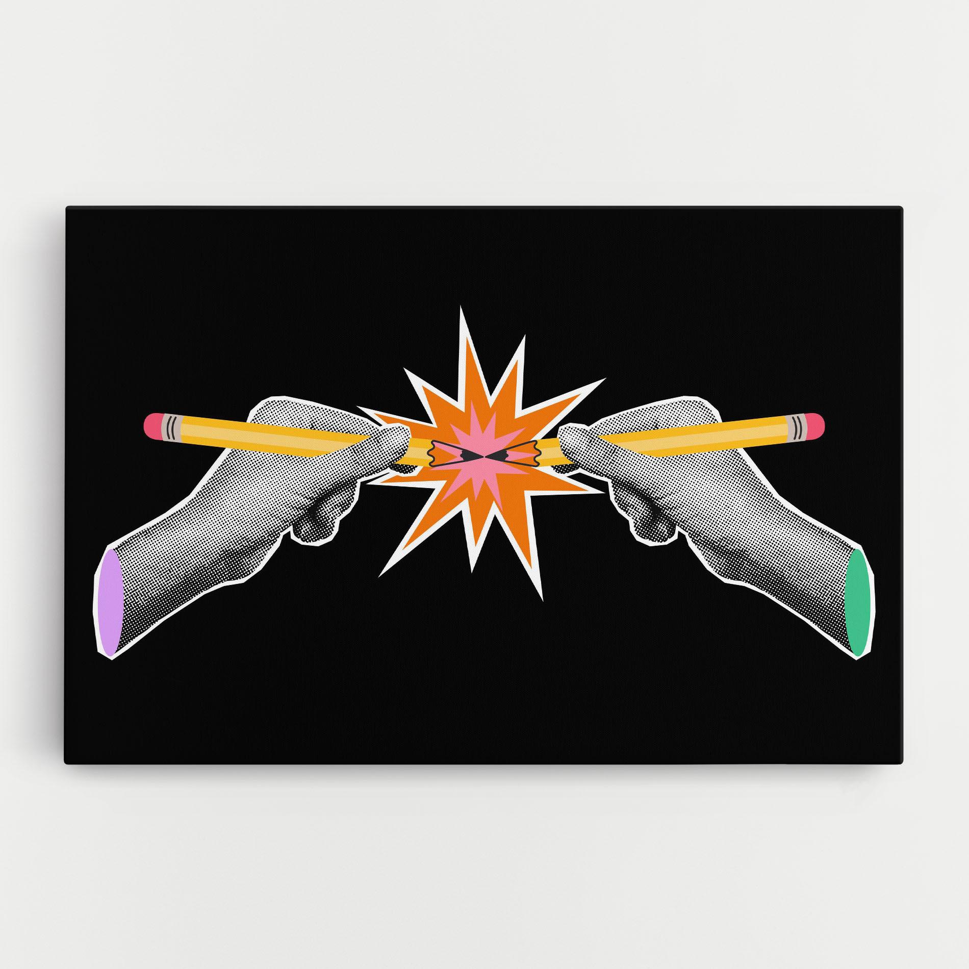 Leinwandbild Pencil Hand mockup 0