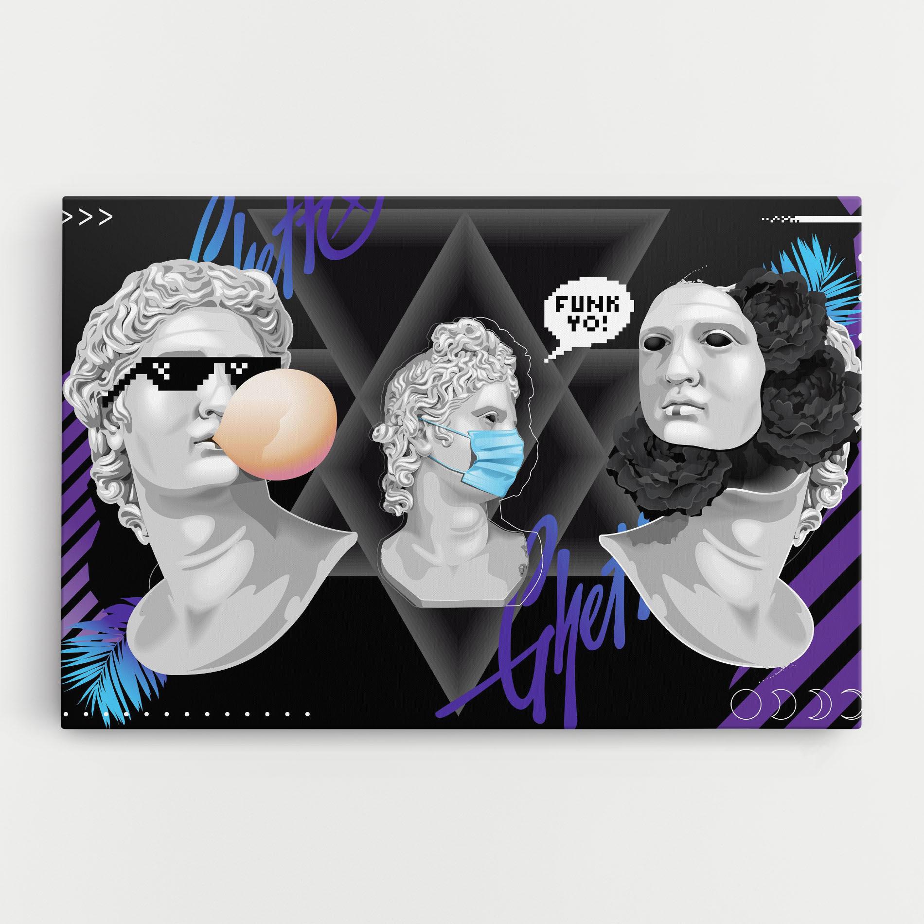 Leinwandbild Statue Mask mockup 0