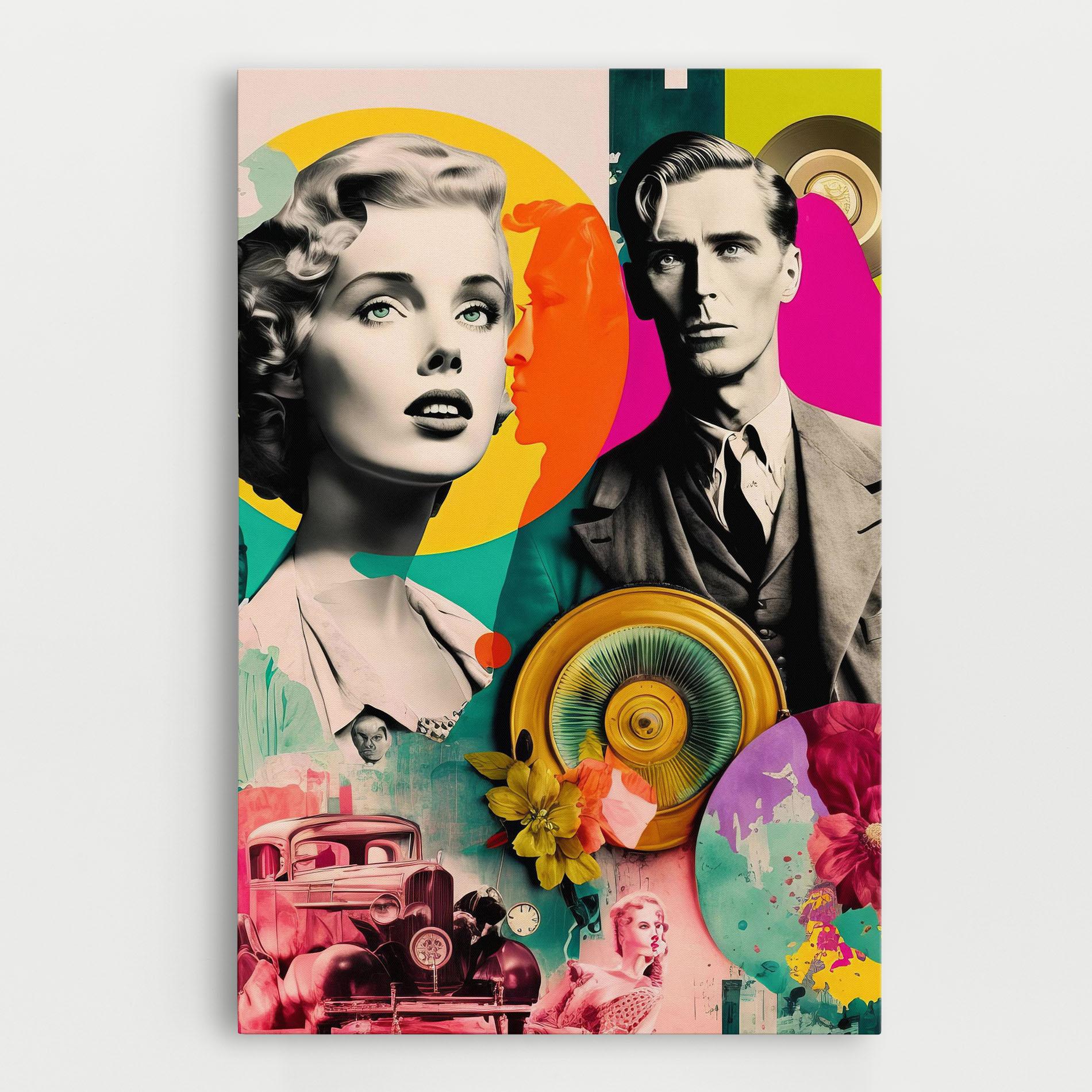 Leinwandbild 60s Retro Collage mockup 0