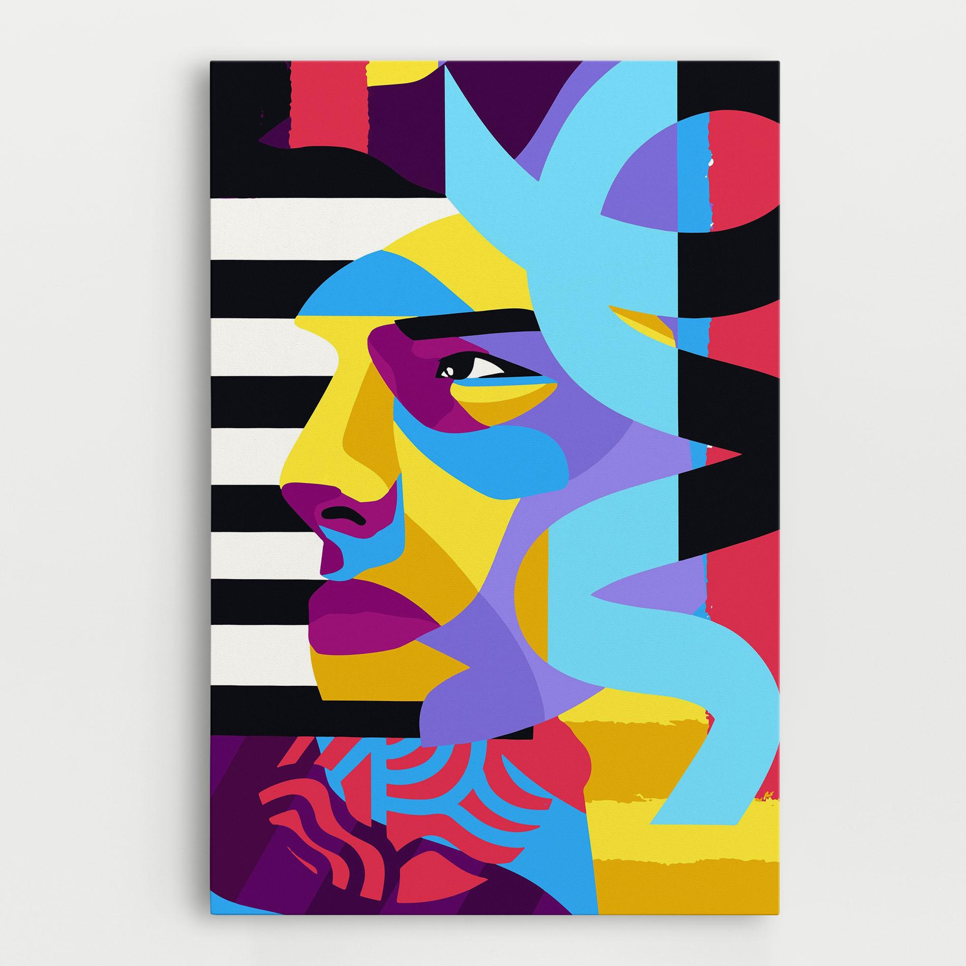 Leinwandbild Abstract Male Face mockup 0