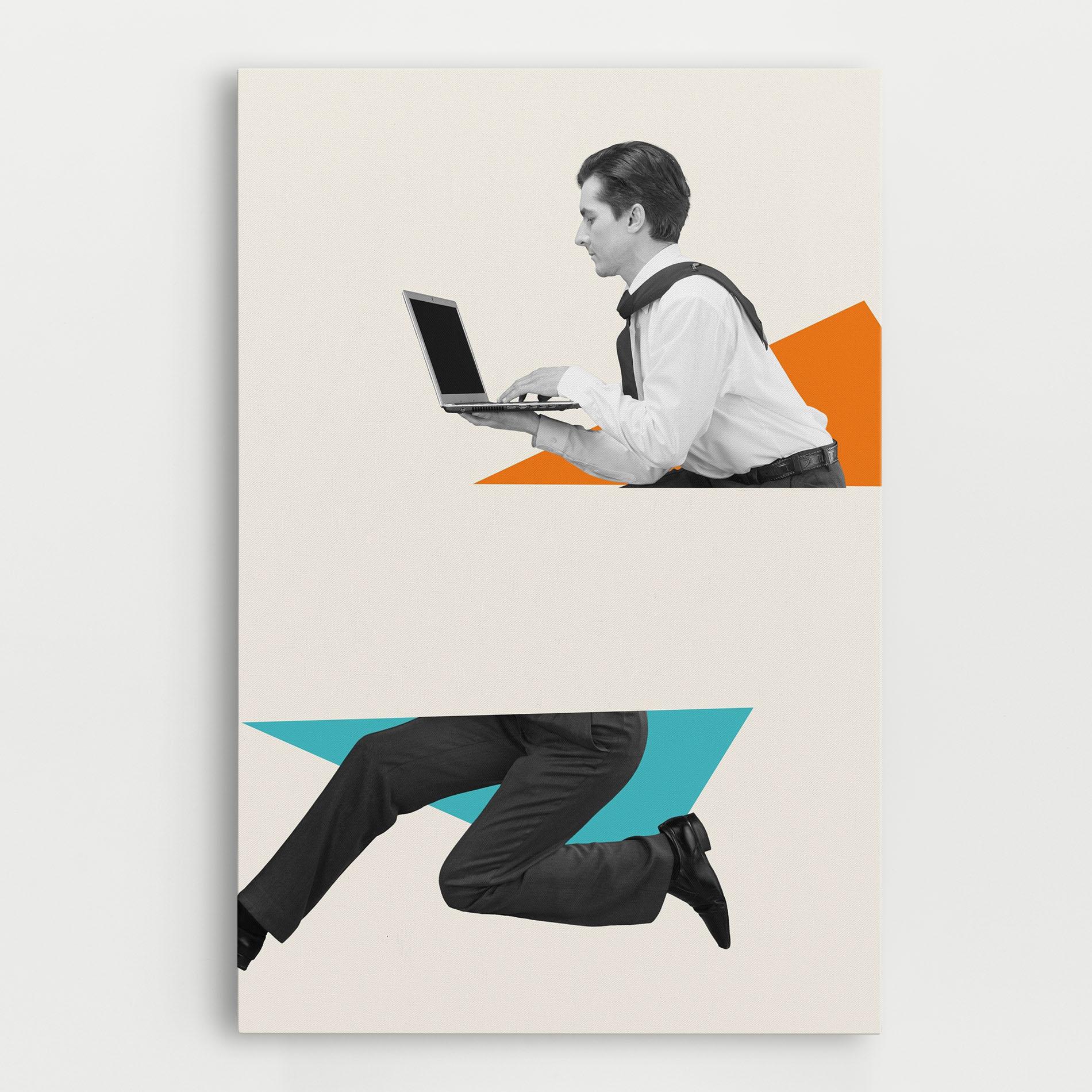 Leinwandbild Businessman Collage mockup 0