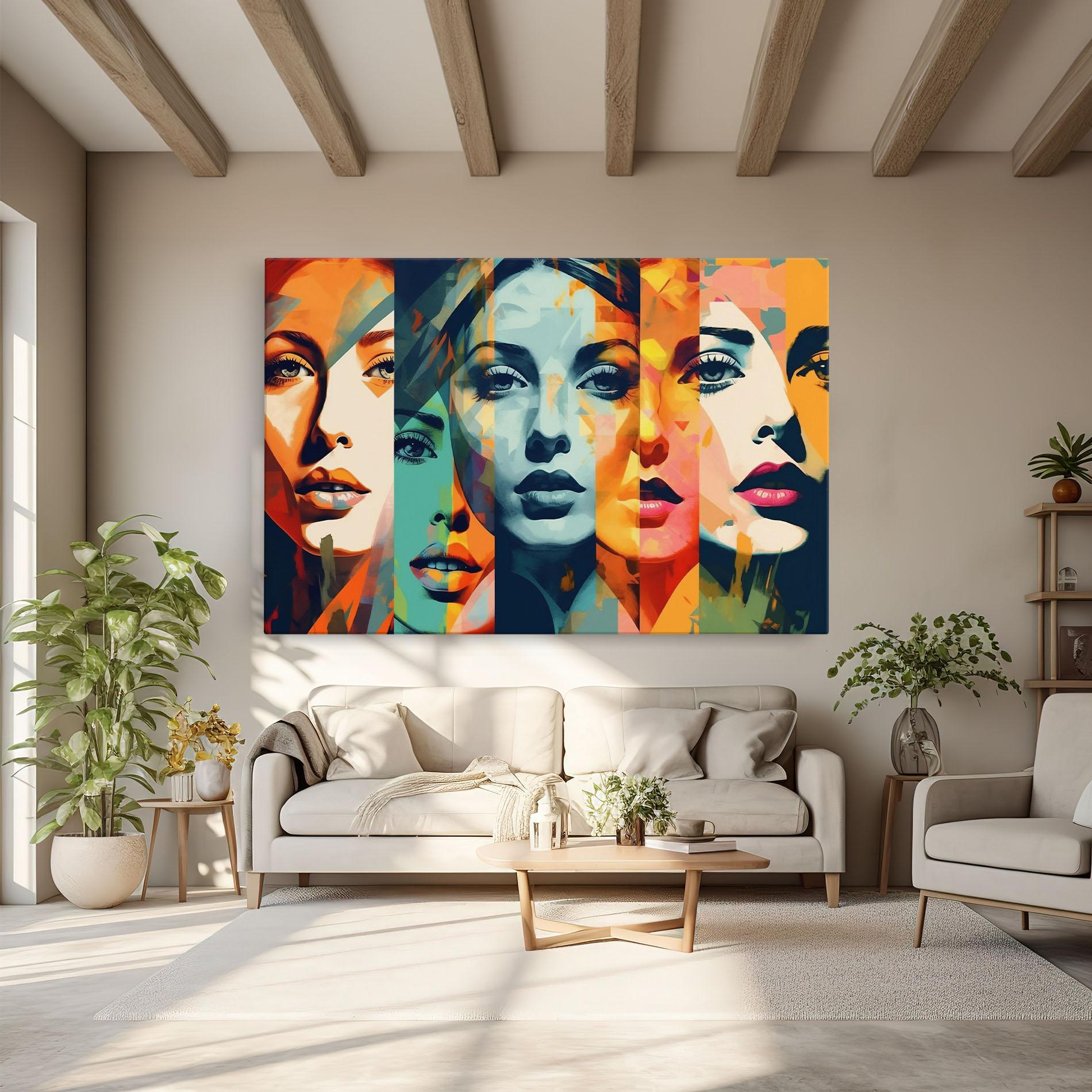 Leinwandbild Abstract Face Collage mockup 6