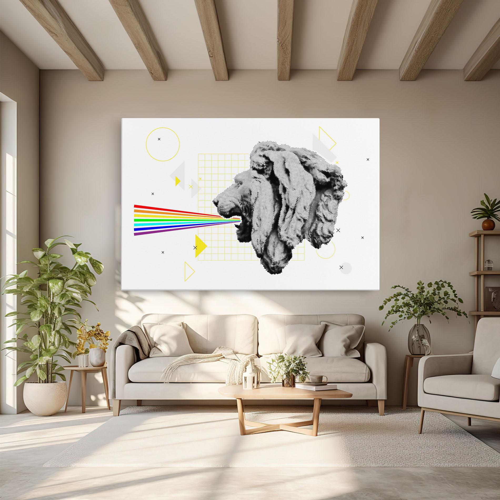 Leinwandbild Lion Collage mockup 6