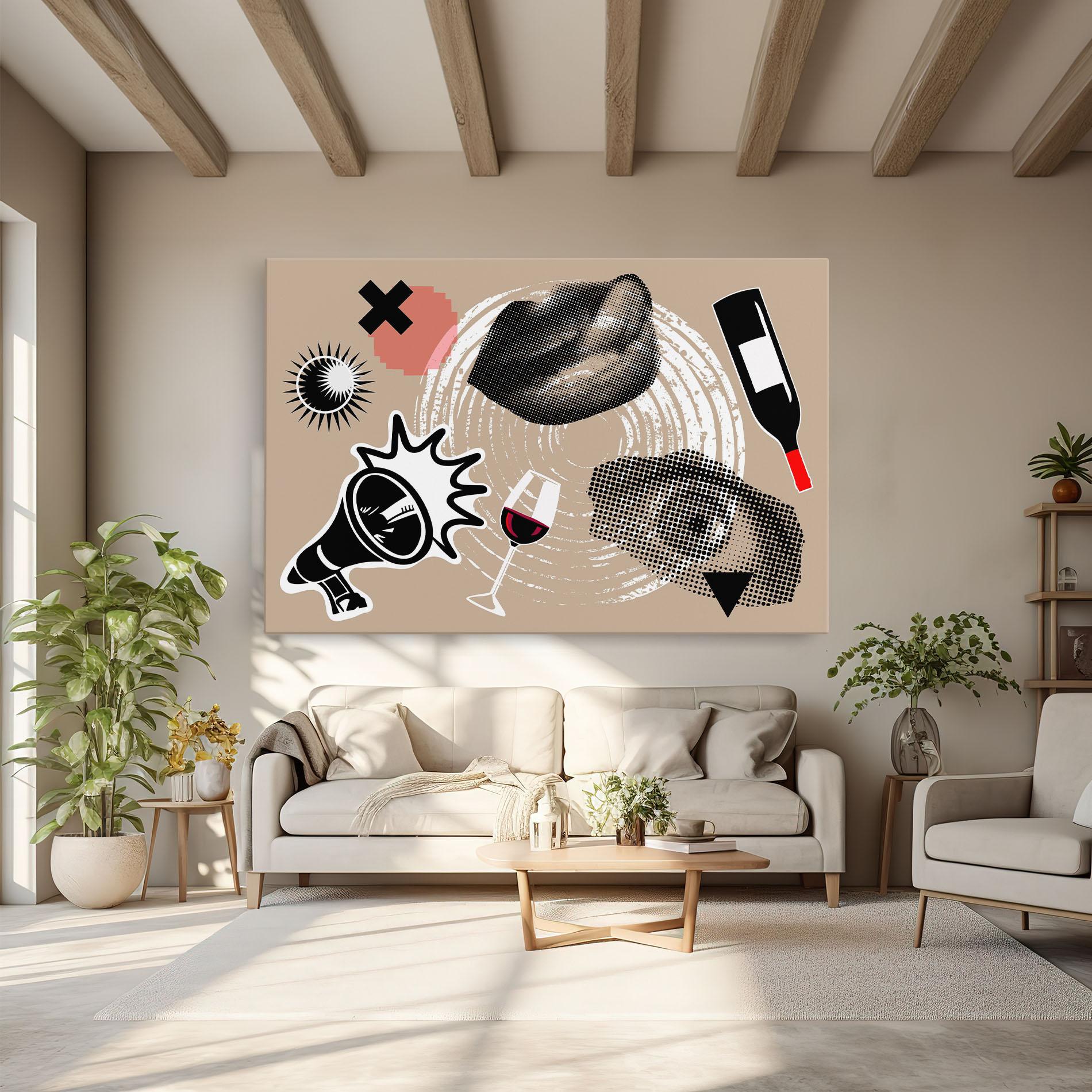 Leinwandbild Lips Mouth Collage mockup 6