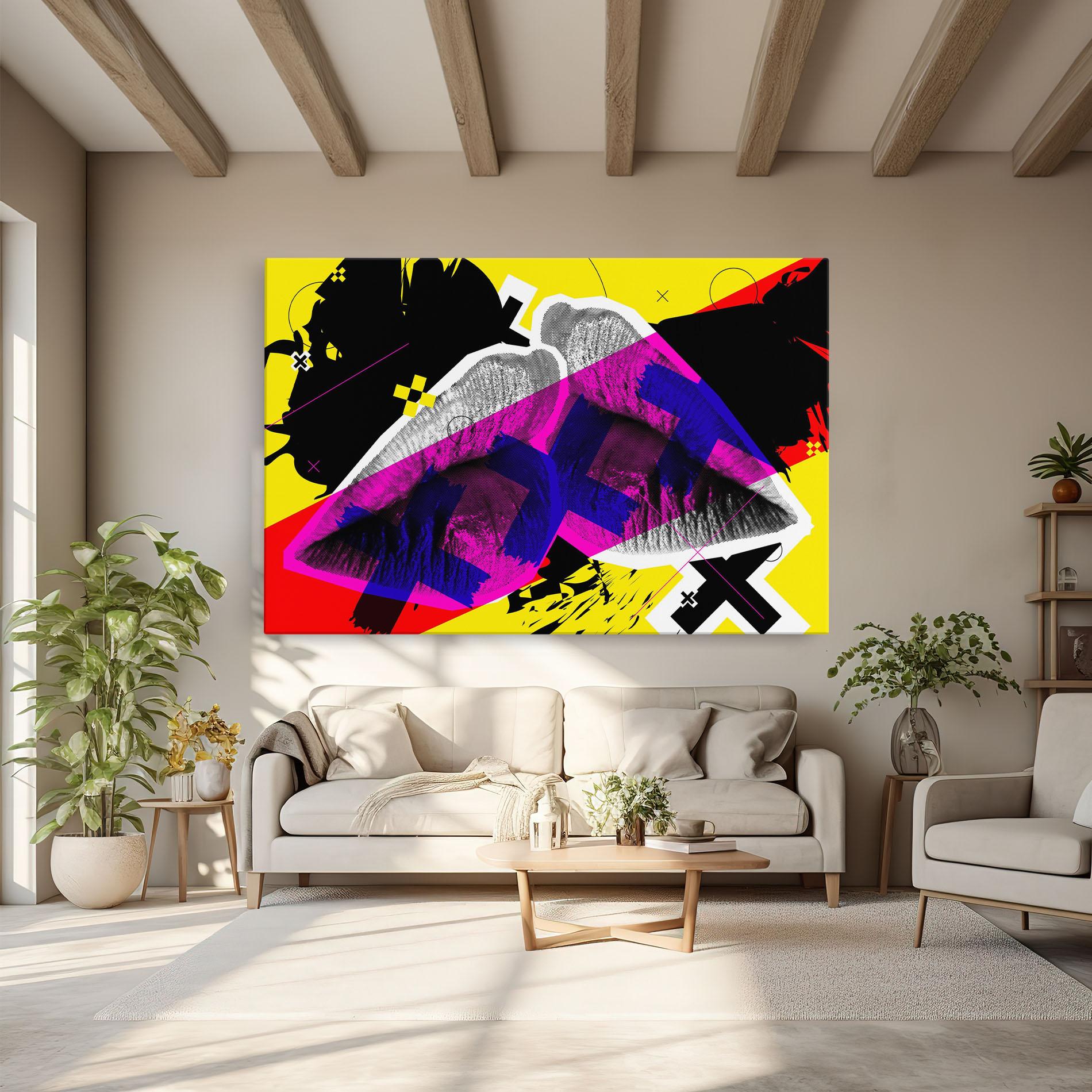 Leinwandbild Lips Purple Light mockup 6