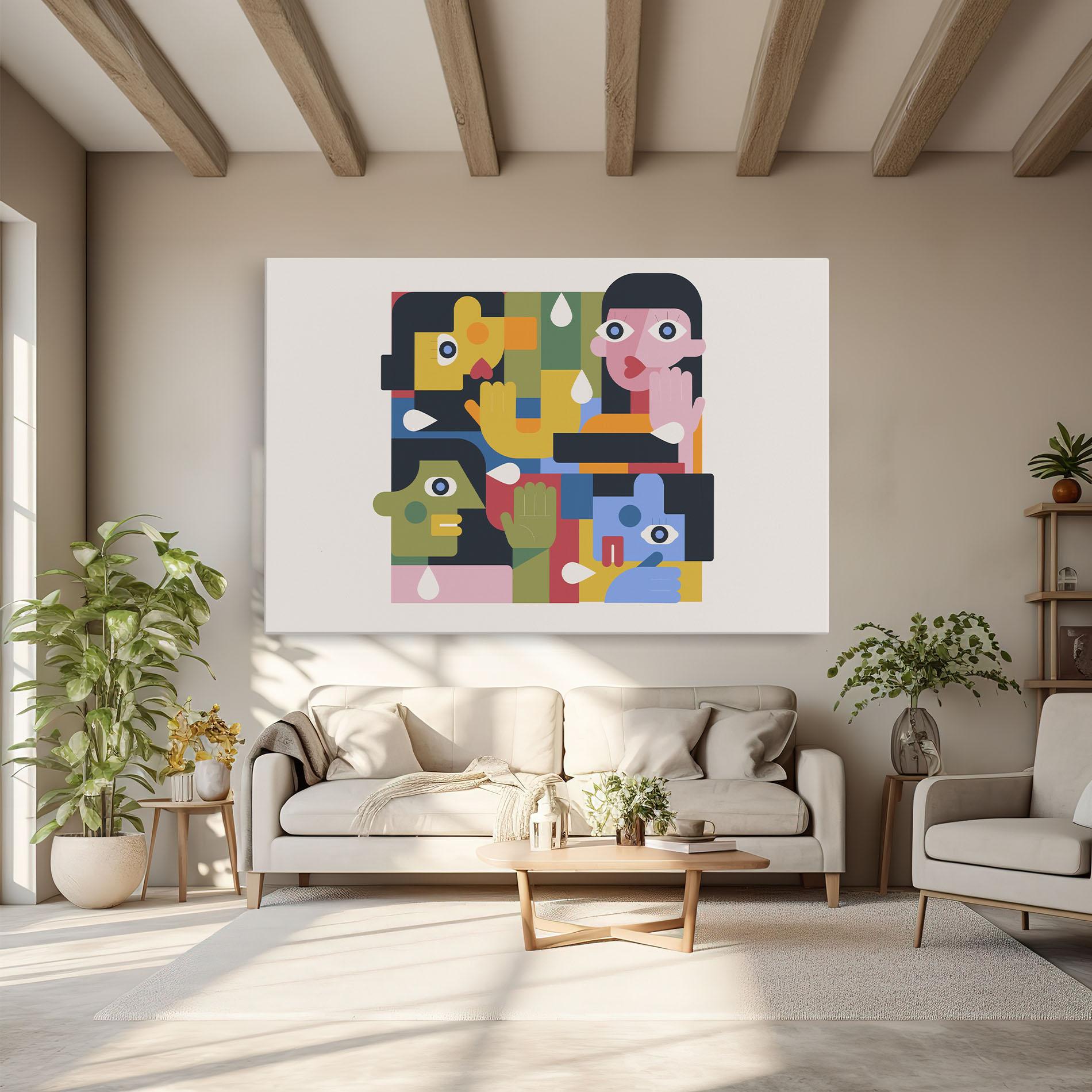 Leinwandbild Minimal People Collage mockup 6