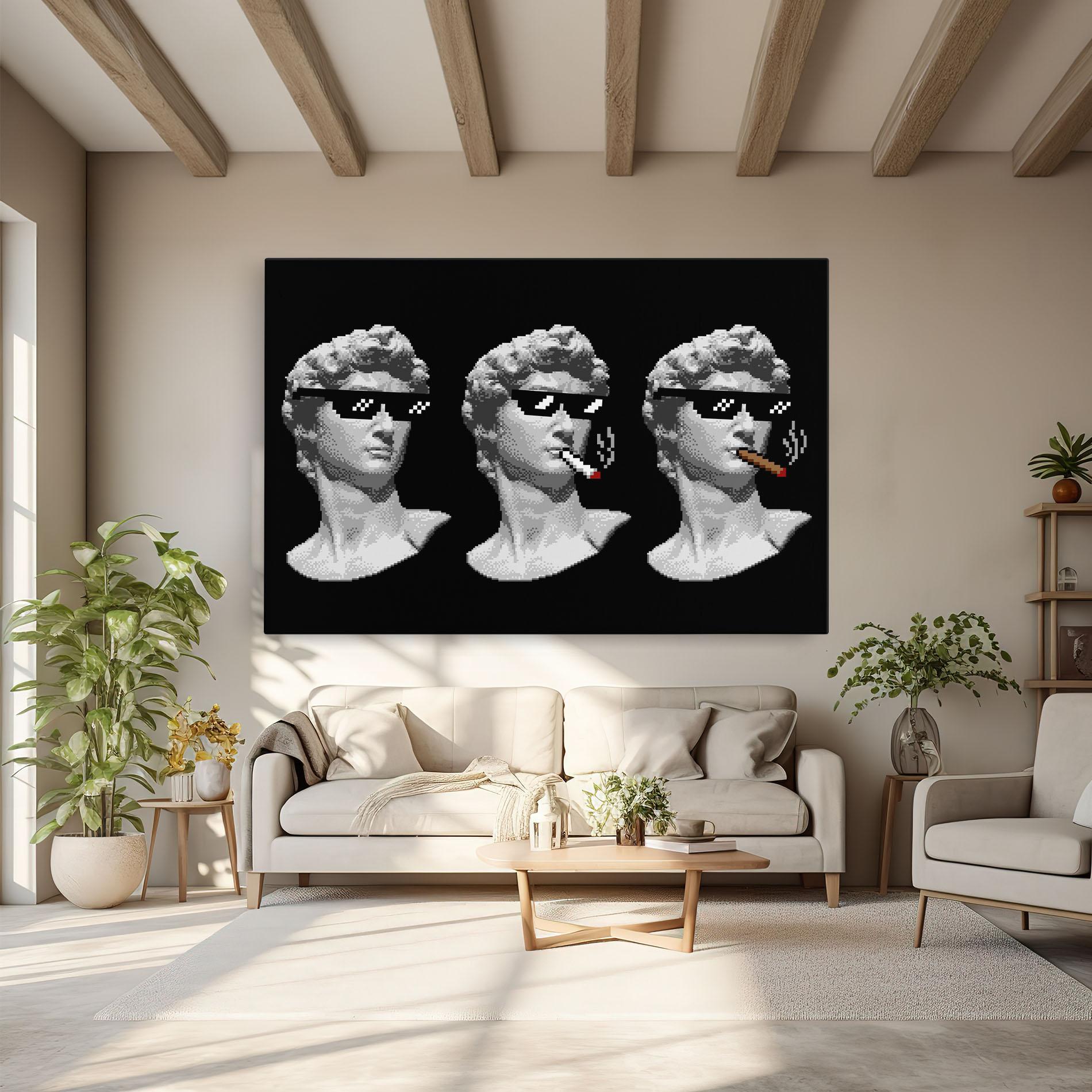 Leinwandbild Statue Smoking mockup 6