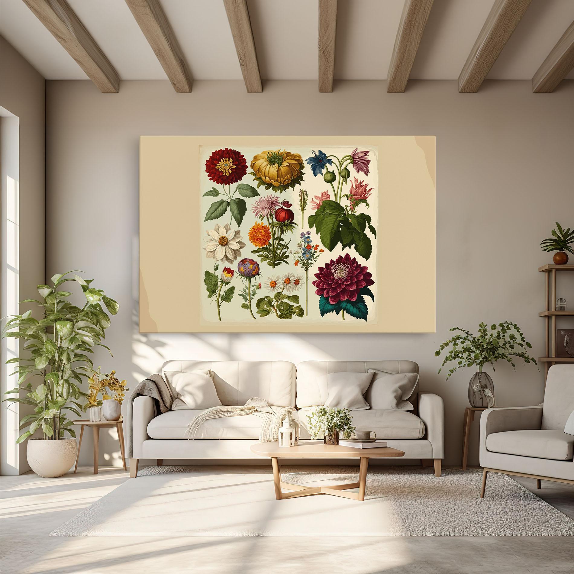 Leinwandbild Vintage Botanical mockup 6