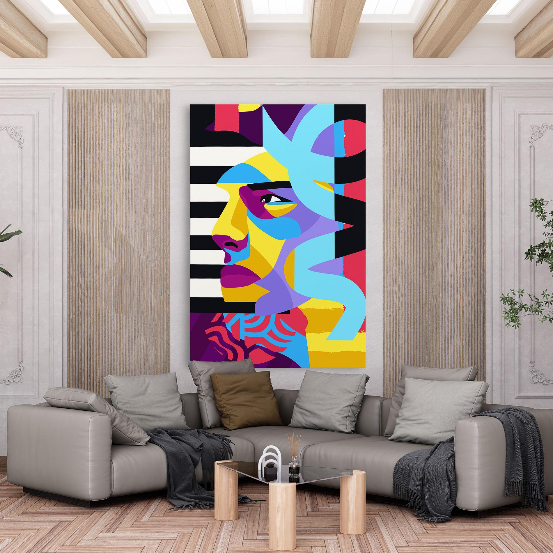 Leinwandbild Abstract Male Face mockup 6