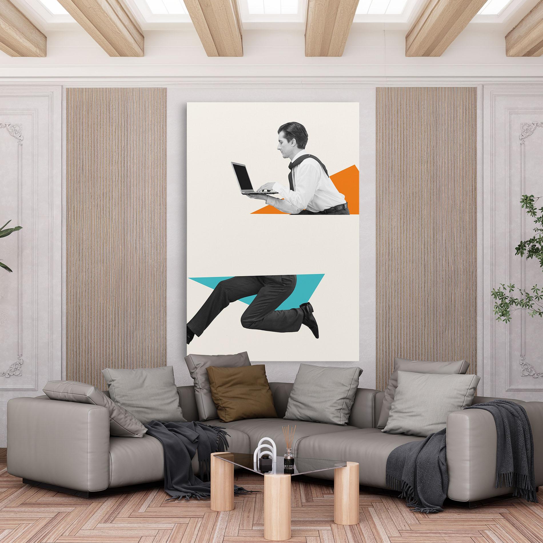 Leinwandbild Businessman Collage mockup 6