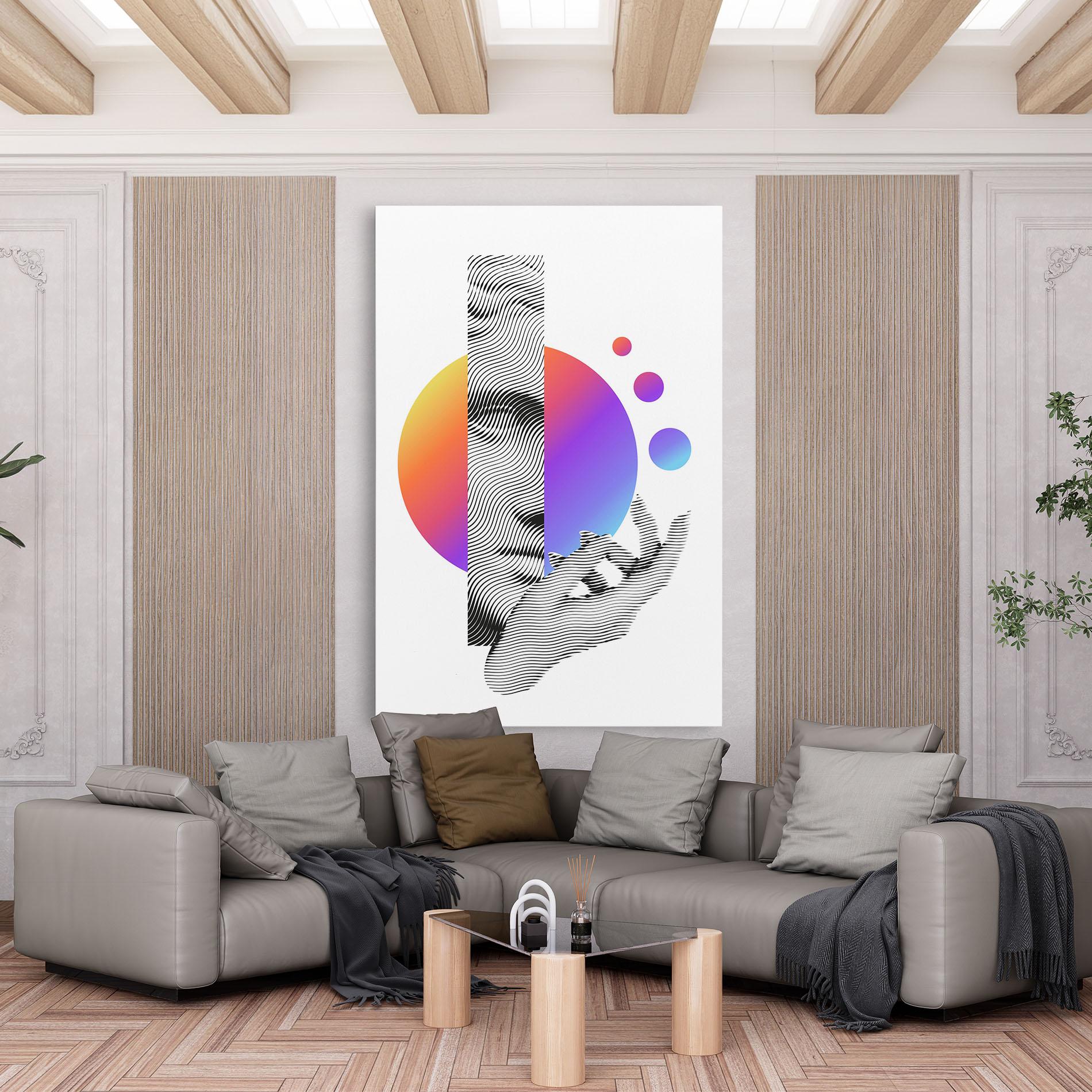 Leinwandbild Orange Light Statue mockup 6