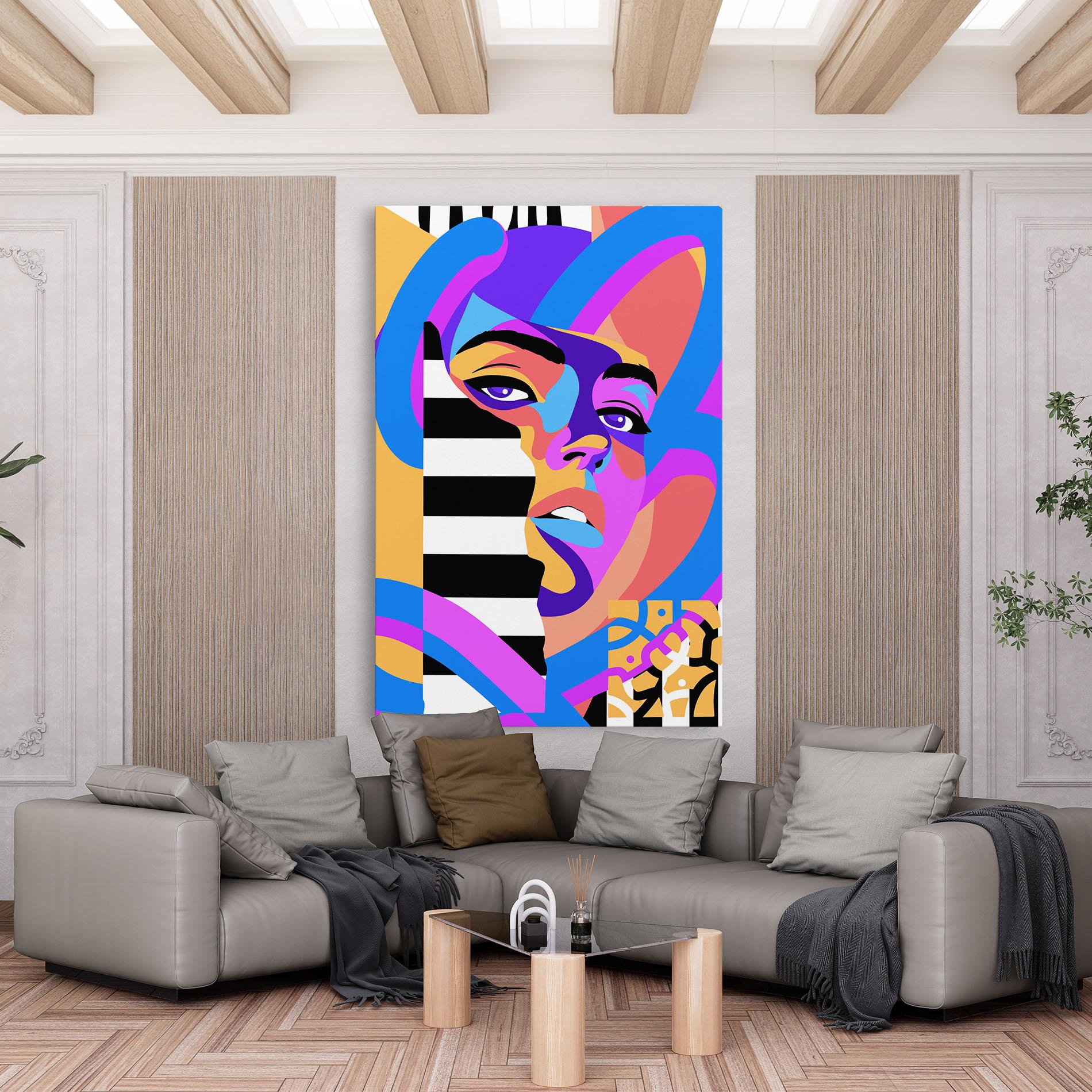 Leinwandbild Woman Art Face mockup 6