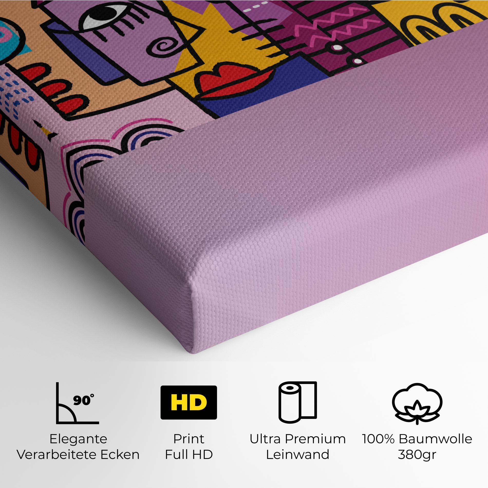 Leinwandbild Face Group Purple mockup 4