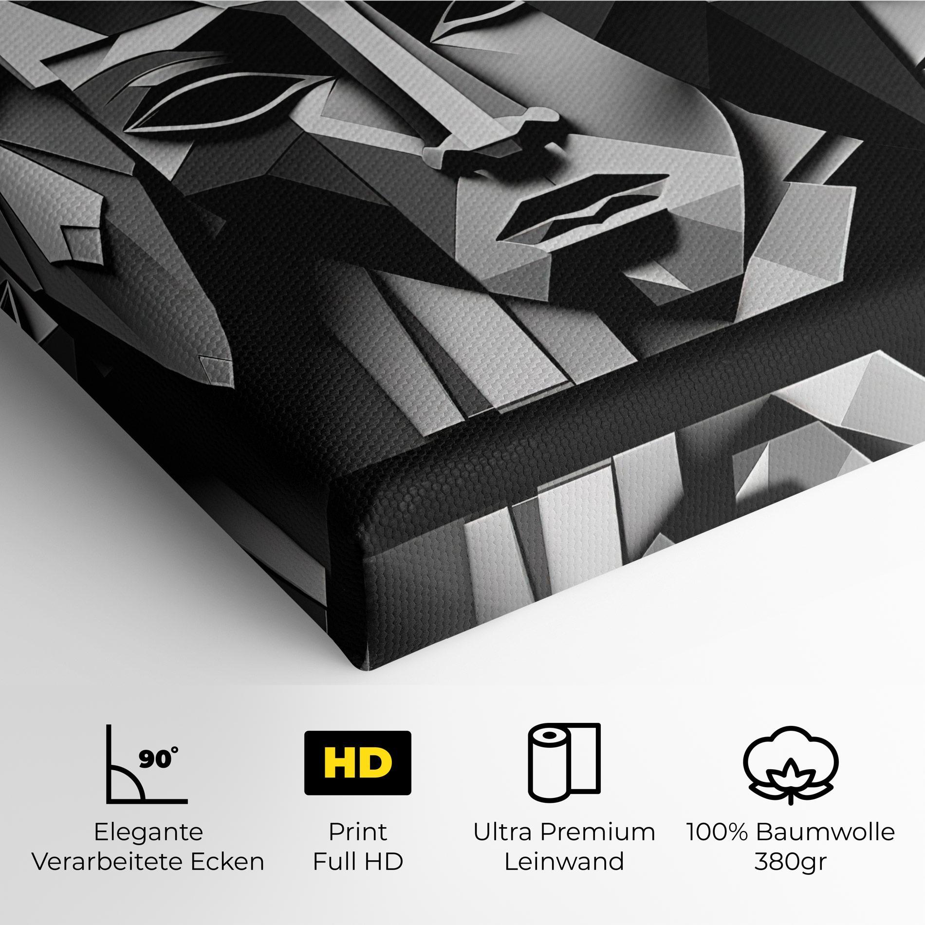 Leinwandbild Grey Faces Collage mockup 4