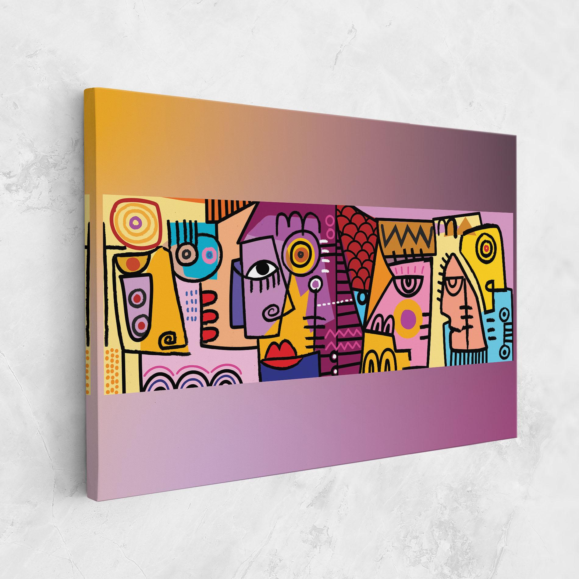 Leinwandbild Face Group Purple mockup 1