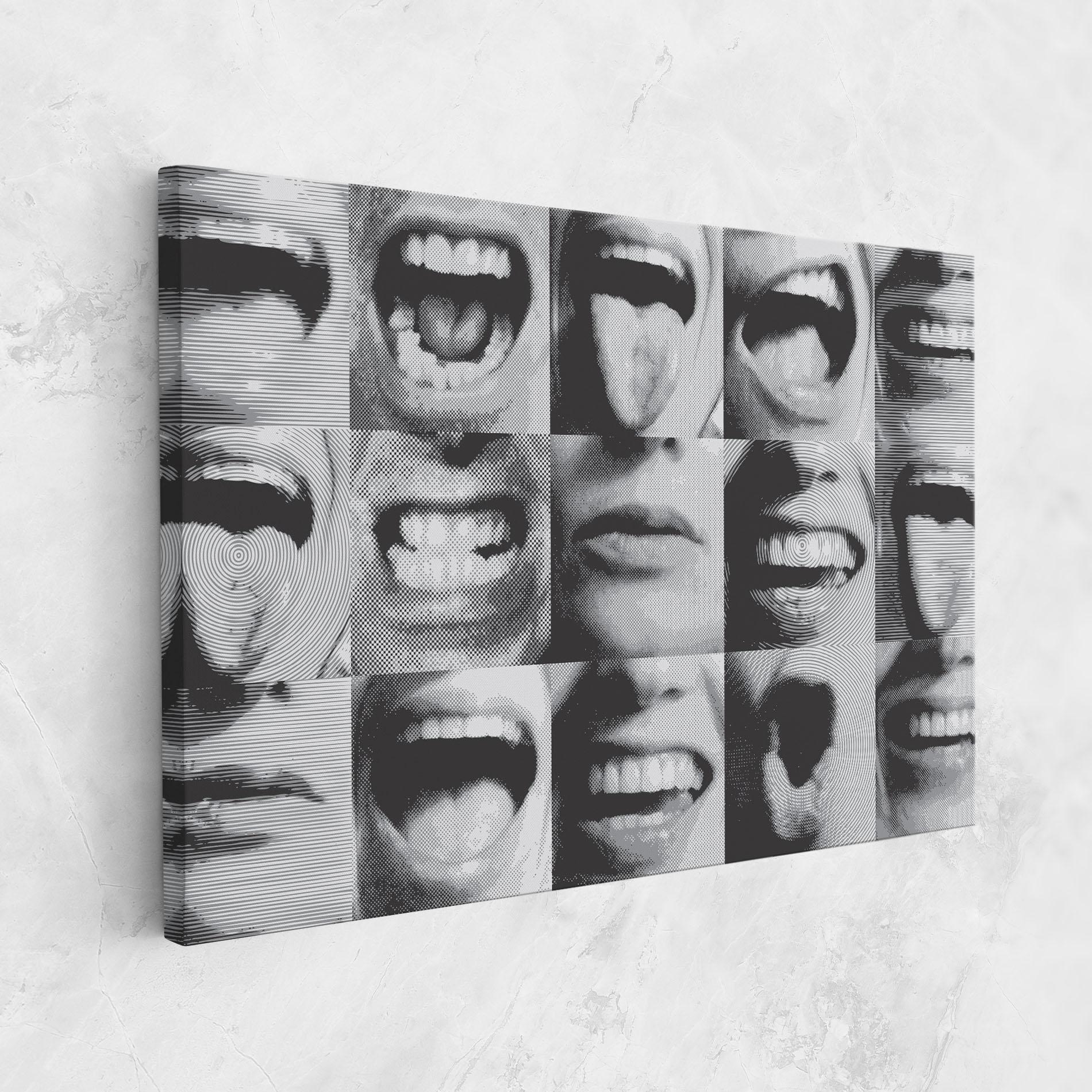 Leinwandbild Grey Mouth Collage mockup 1