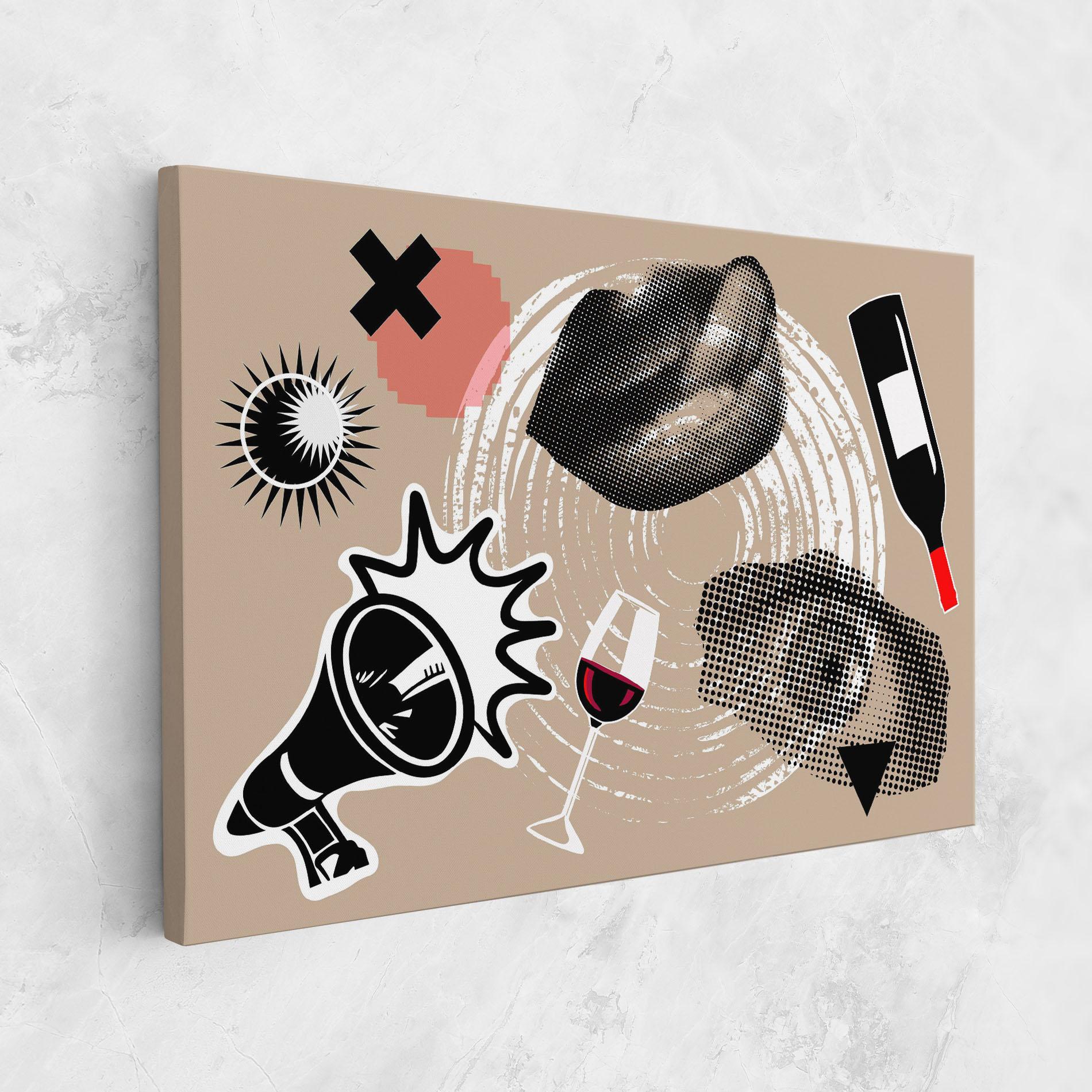 Leinwandbild Lips Mouth Collage mockup 1