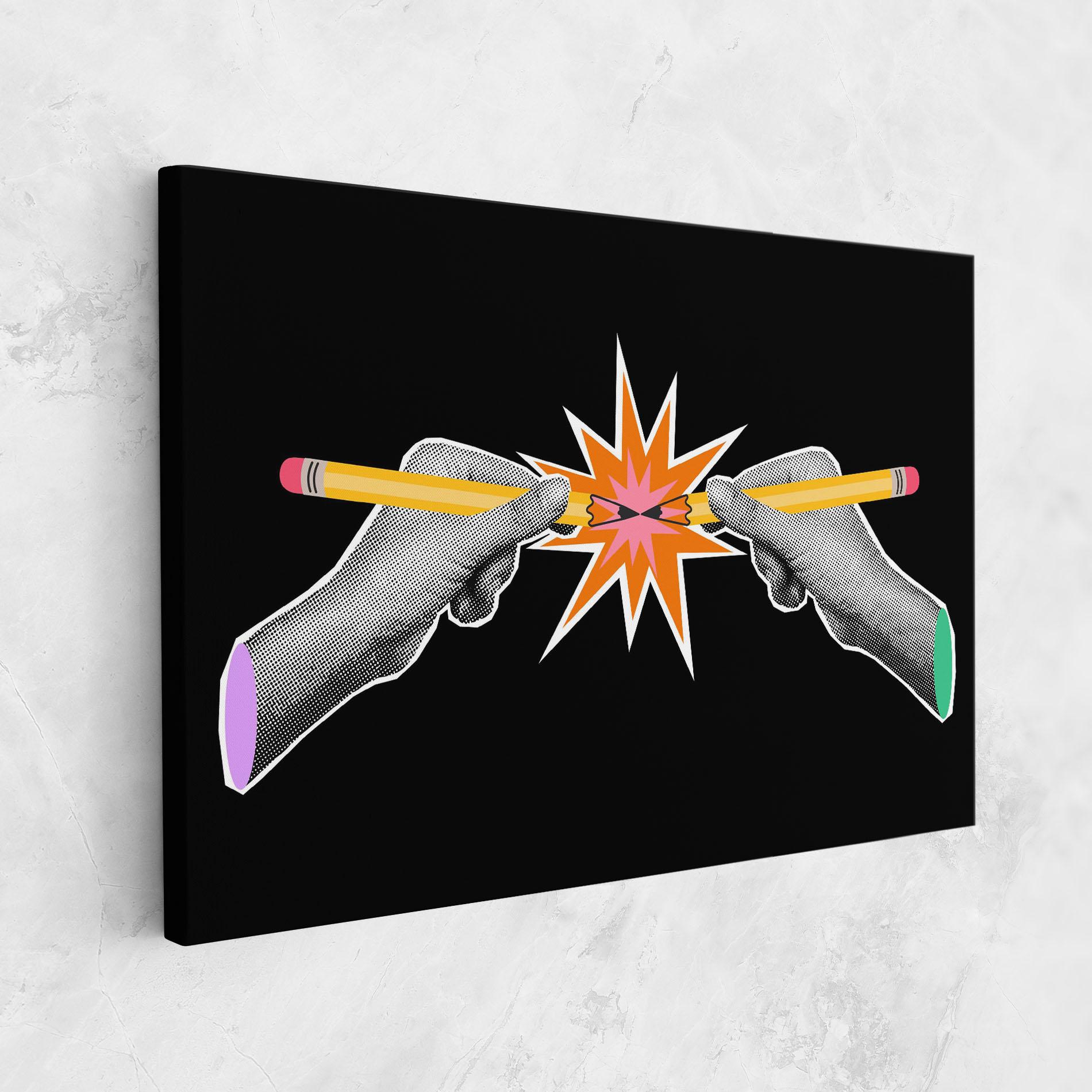 Leinwandbild Pencil Hand mockup 1