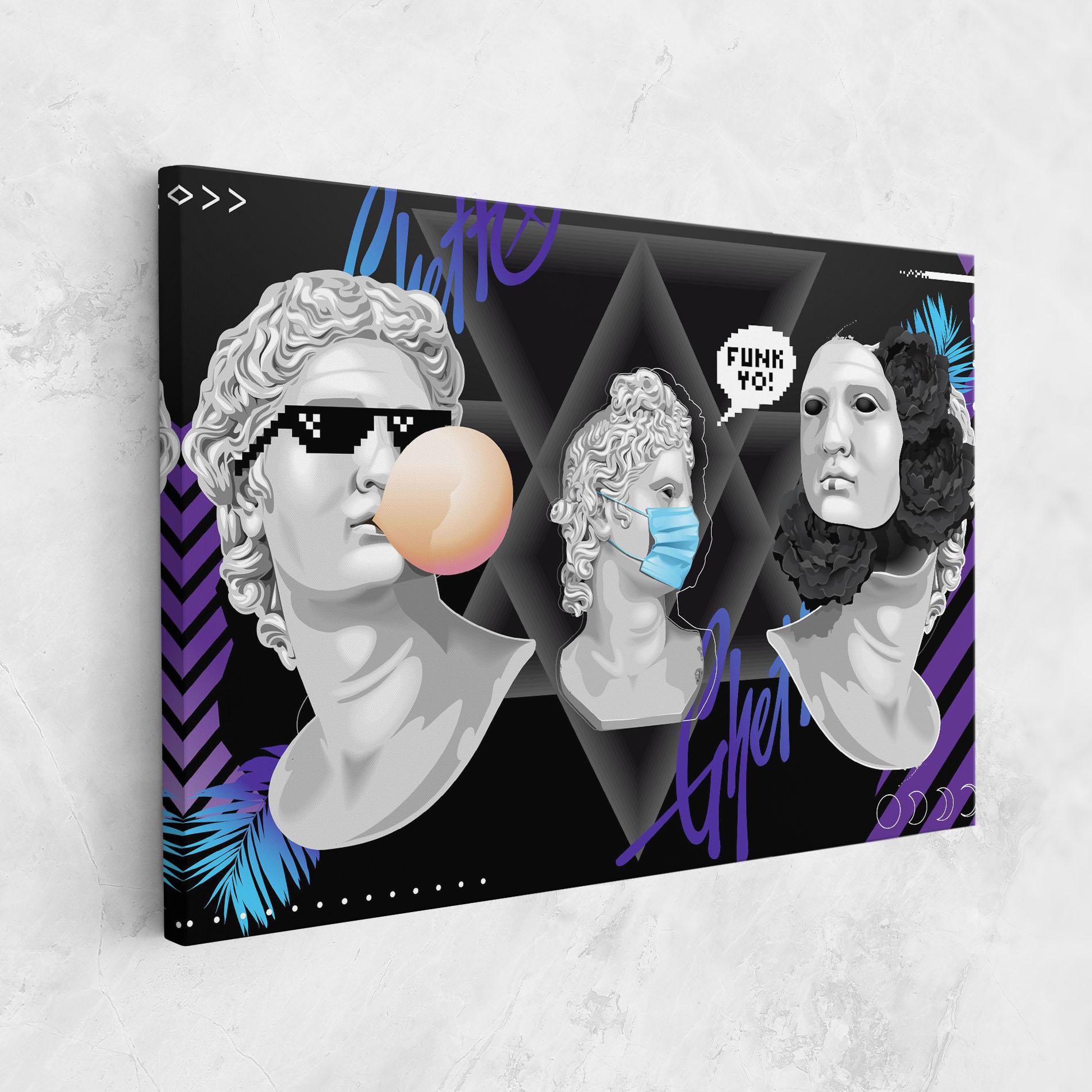 Leinwandbild Statue Mask mockup 1