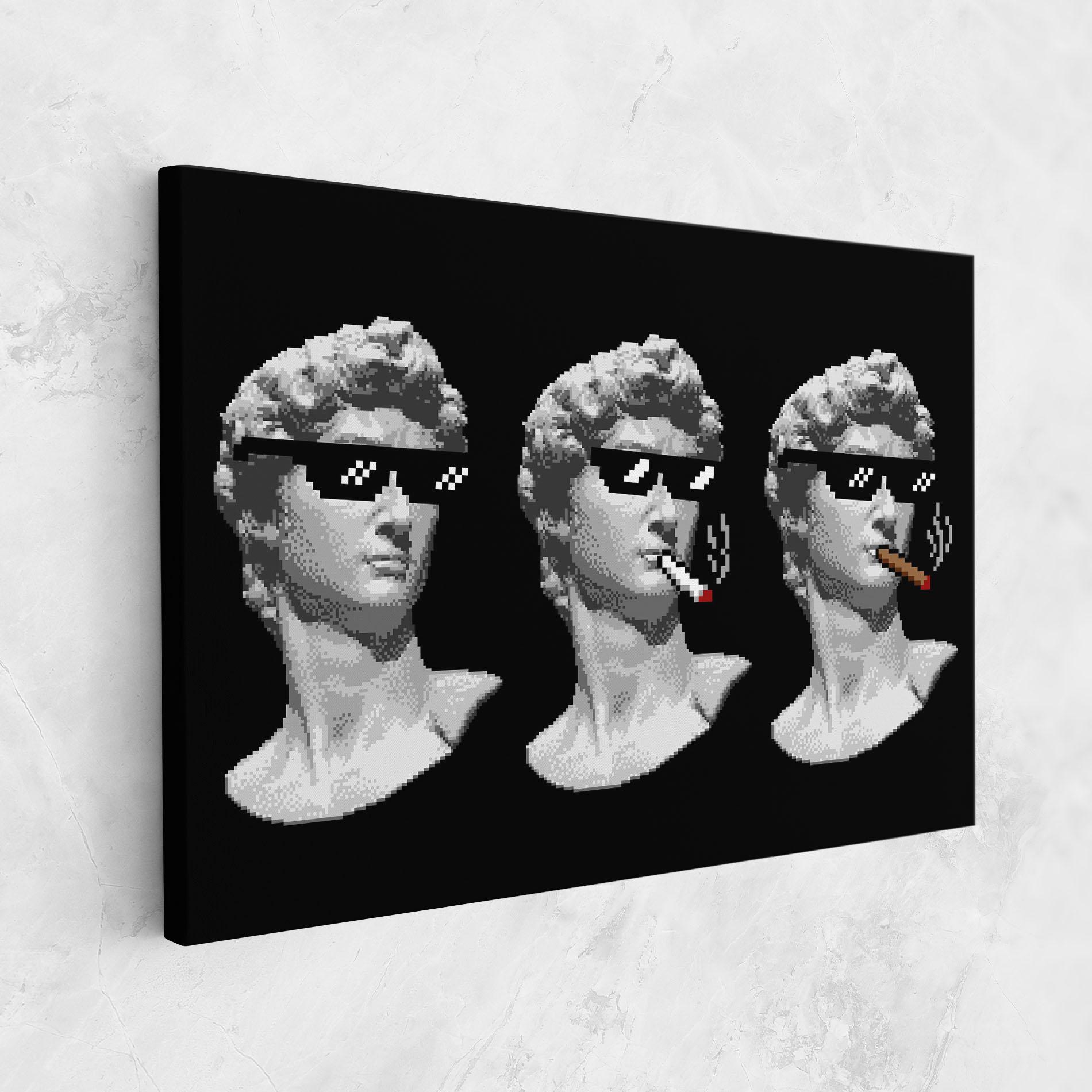 Leinwandbild Statue Smoking mockup 1