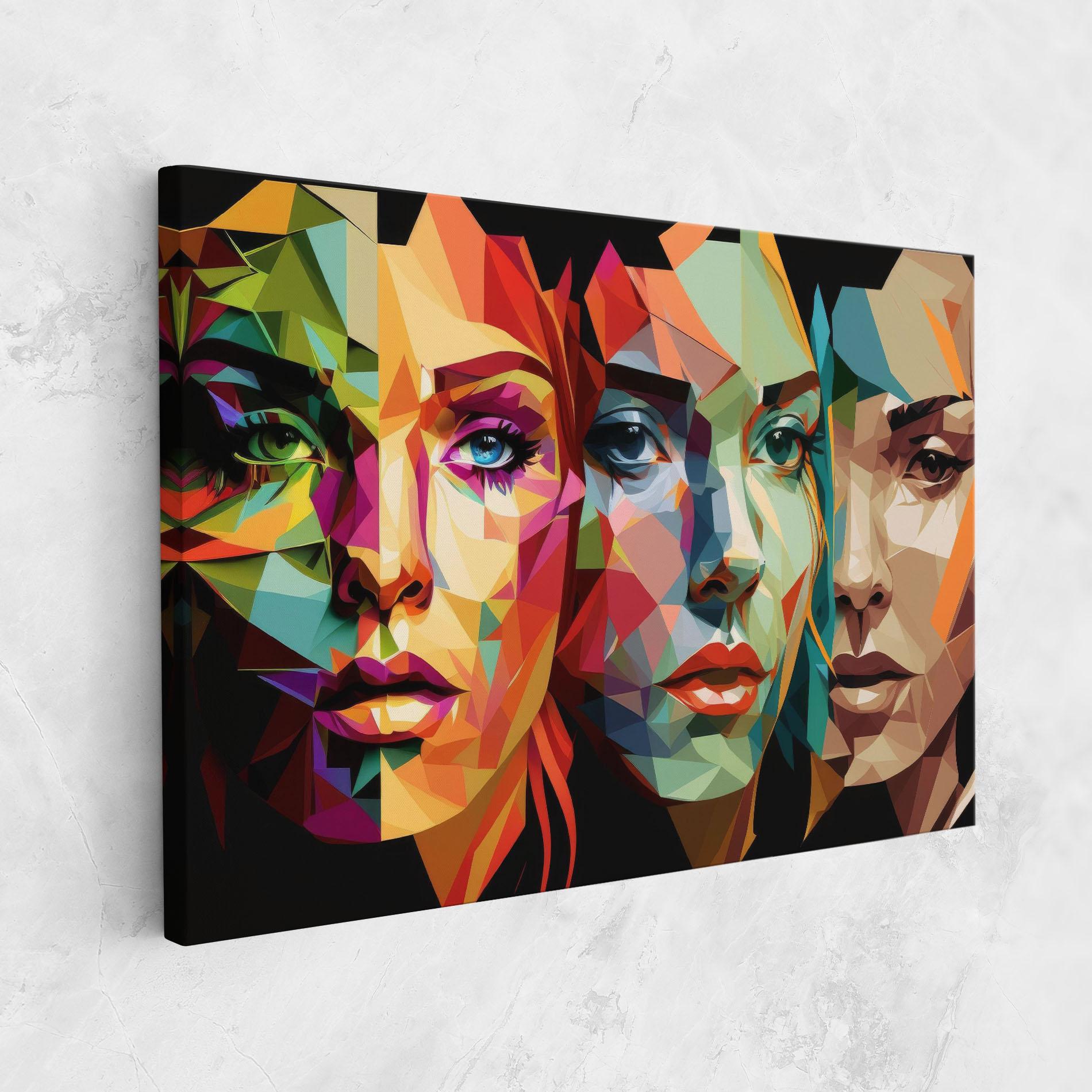 Leinwandbild Women Face Collage mockup 1