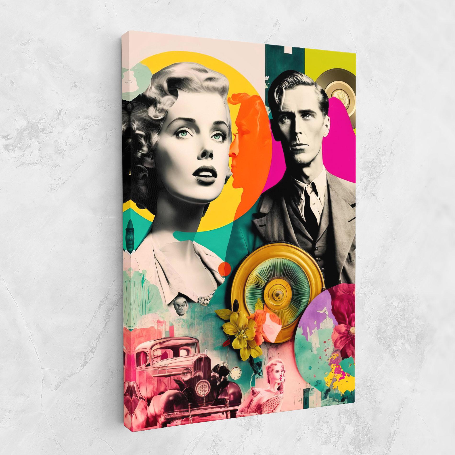 Leinwandbild 60s Retro Collage mockup 1