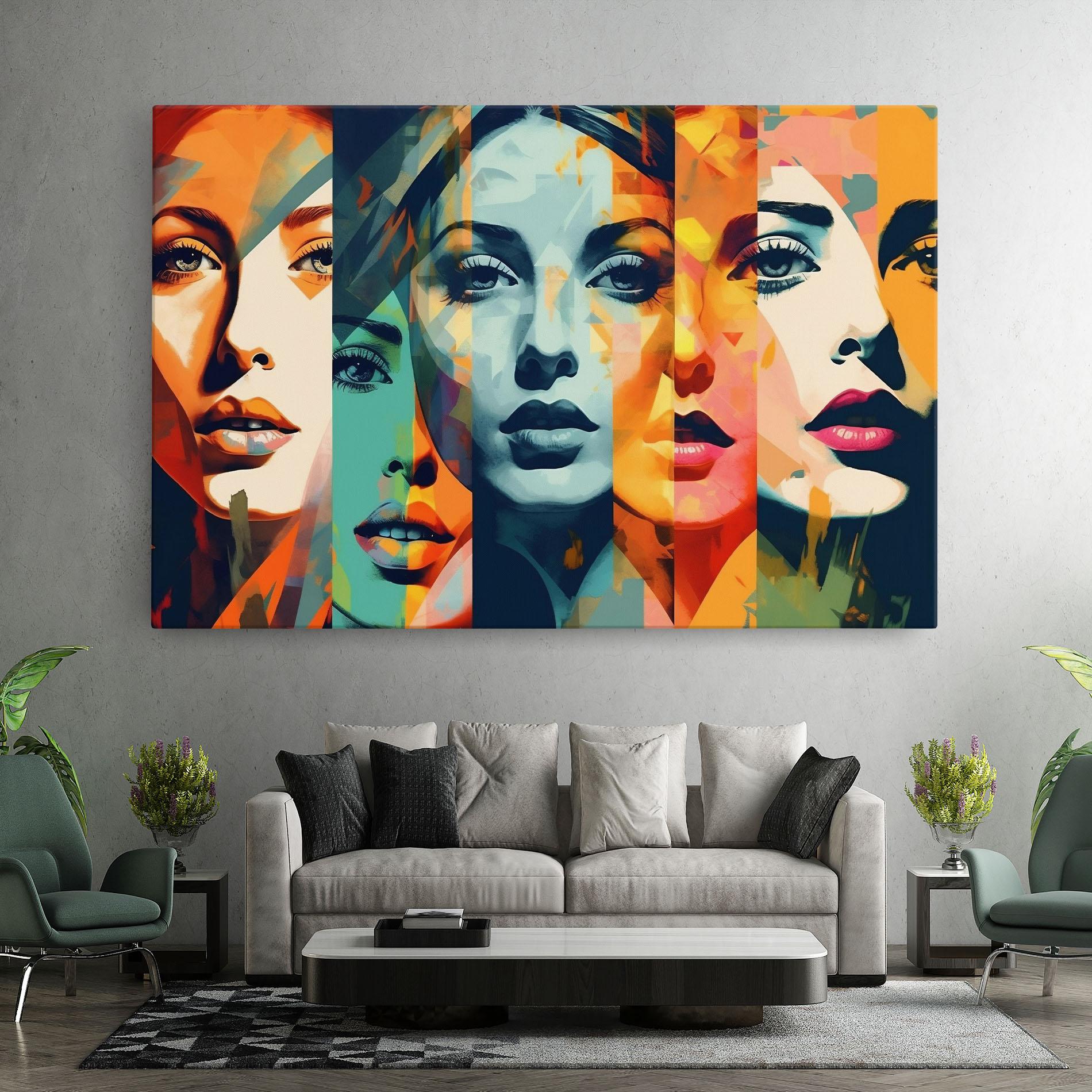 Leinwandbild Abstract Face Collage mockup 7