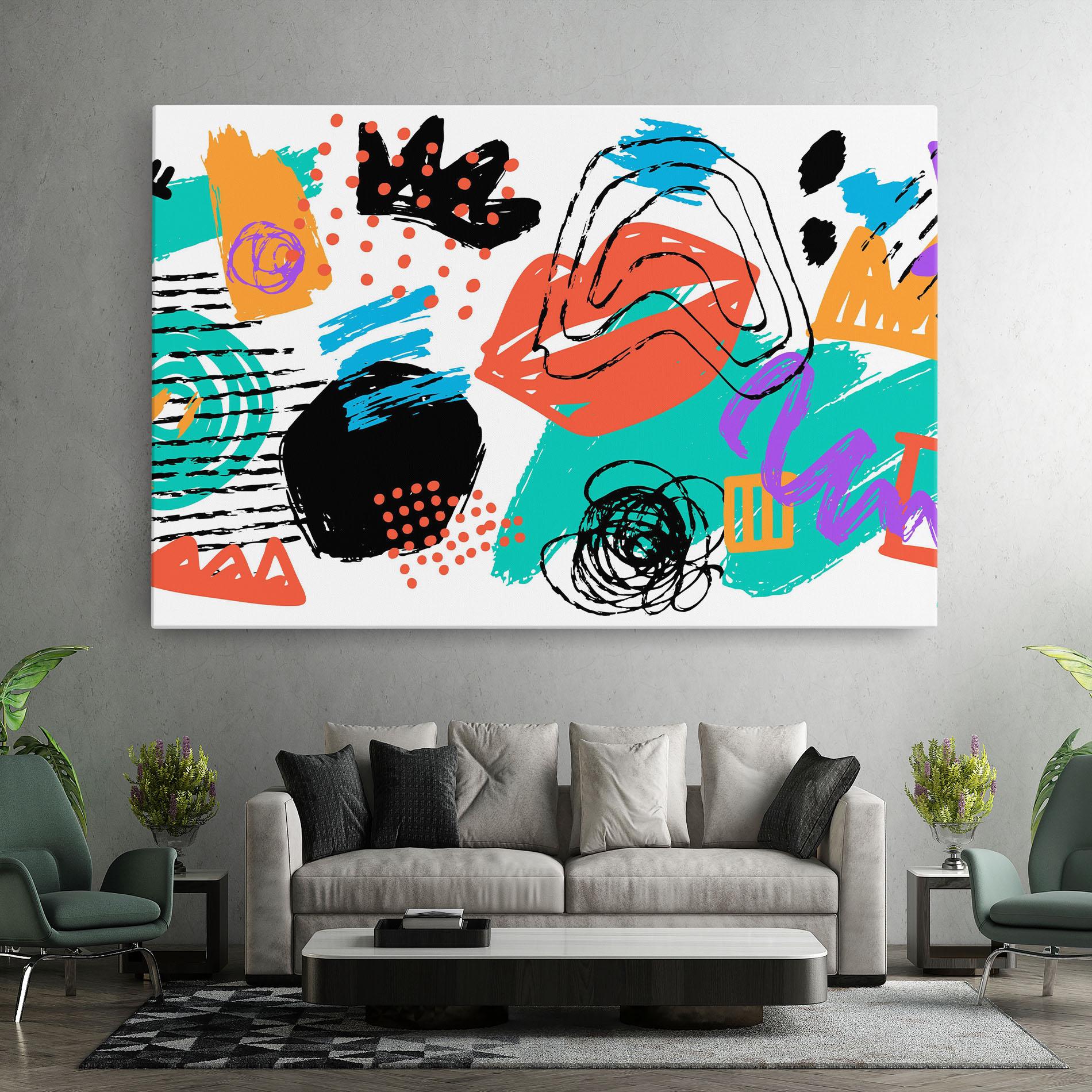 Leinwandbild Drawing Collage Art mockup 7