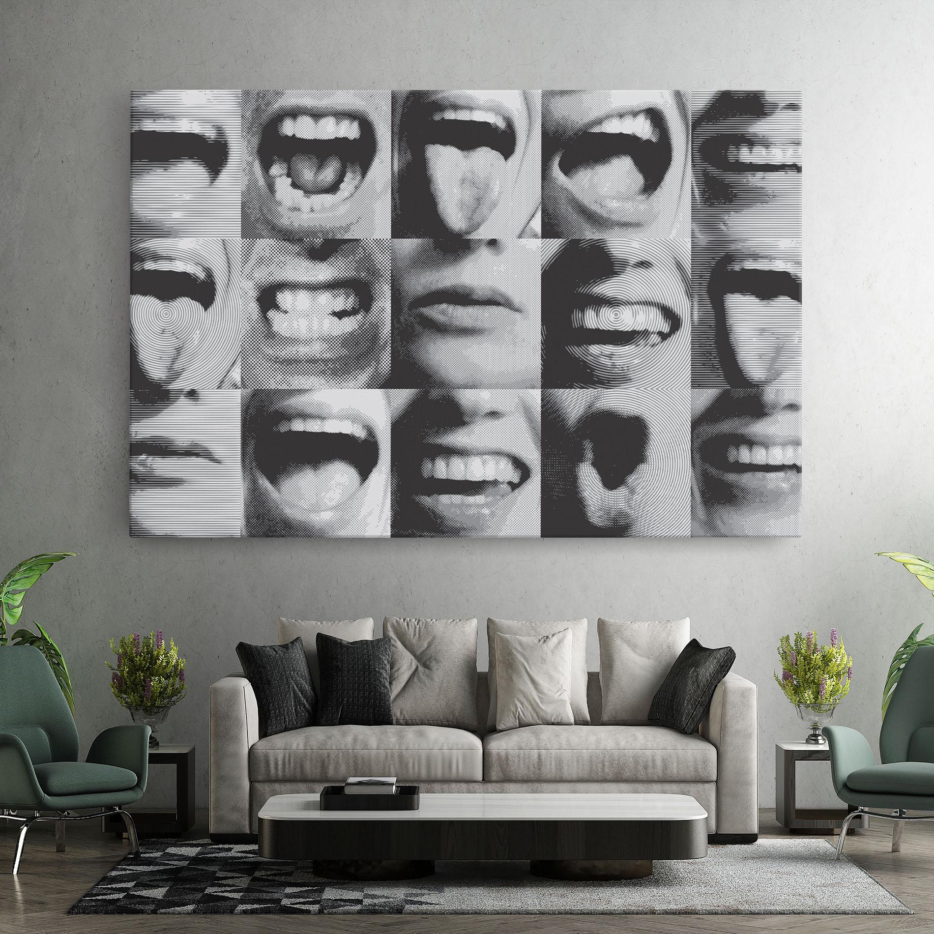 Leinwandbild Grey Mouth Collage mockup 7