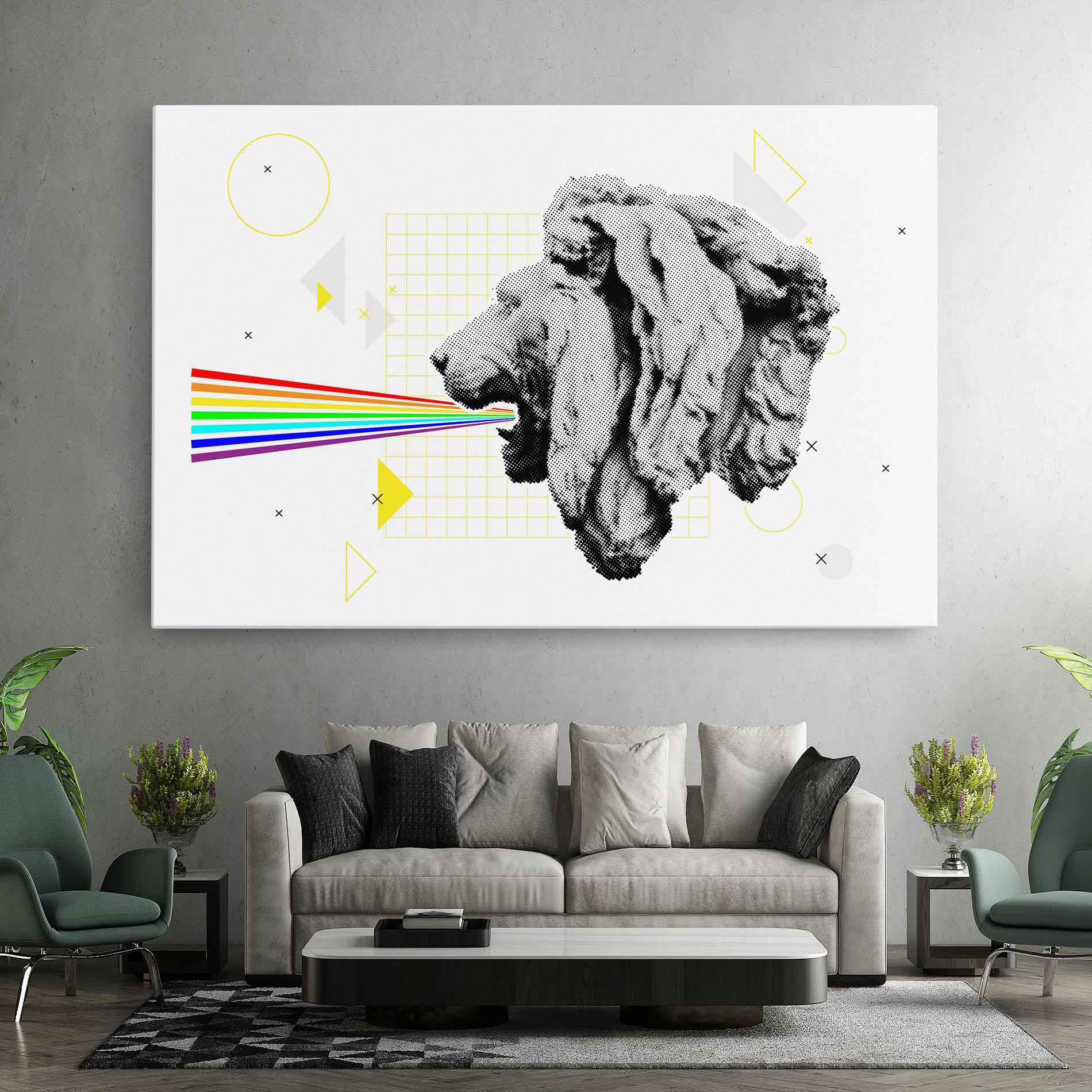 Leinwandbild Lion Collage mockup 7